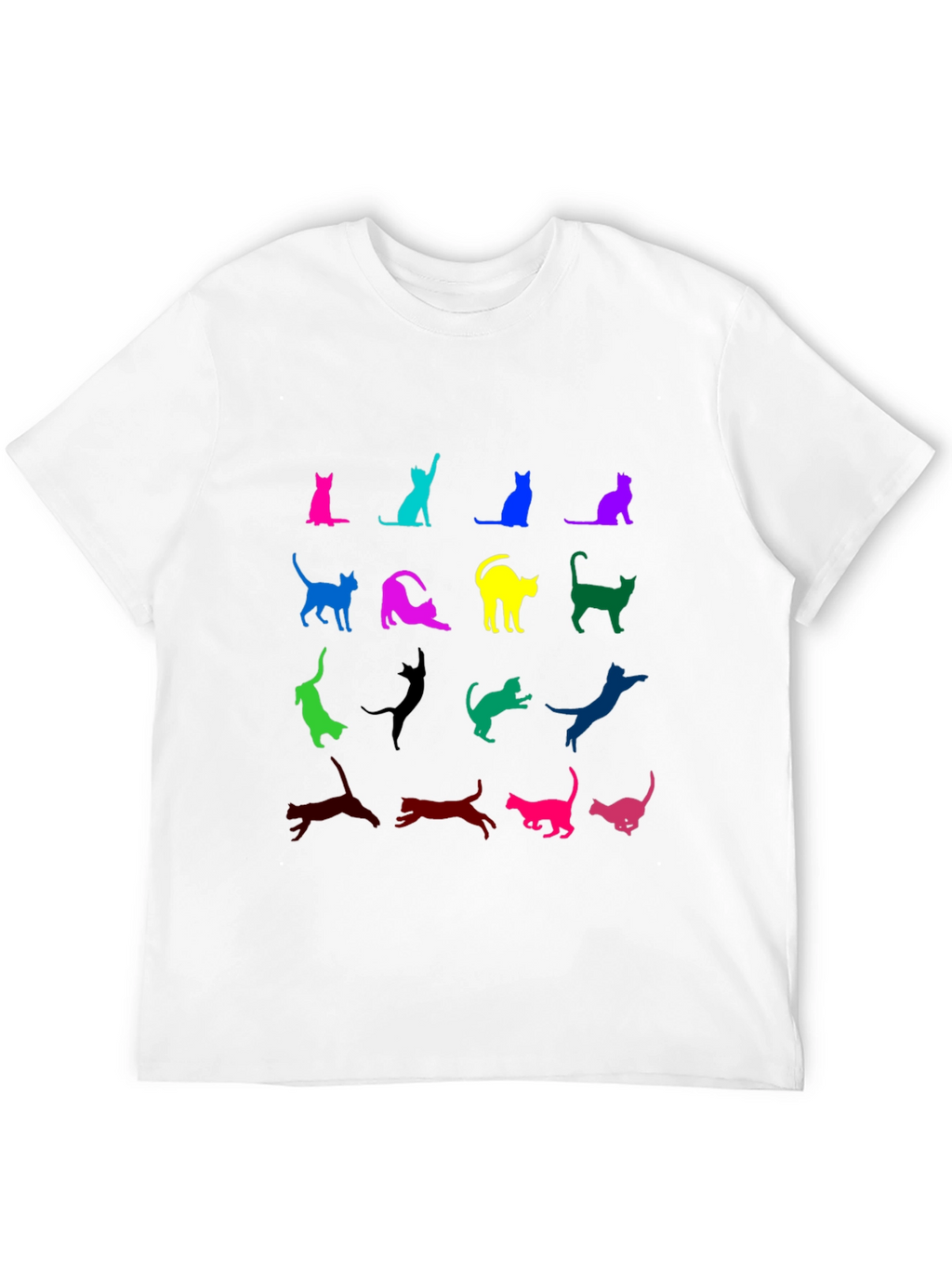 Colorful Cat Silhouette T-Shirt