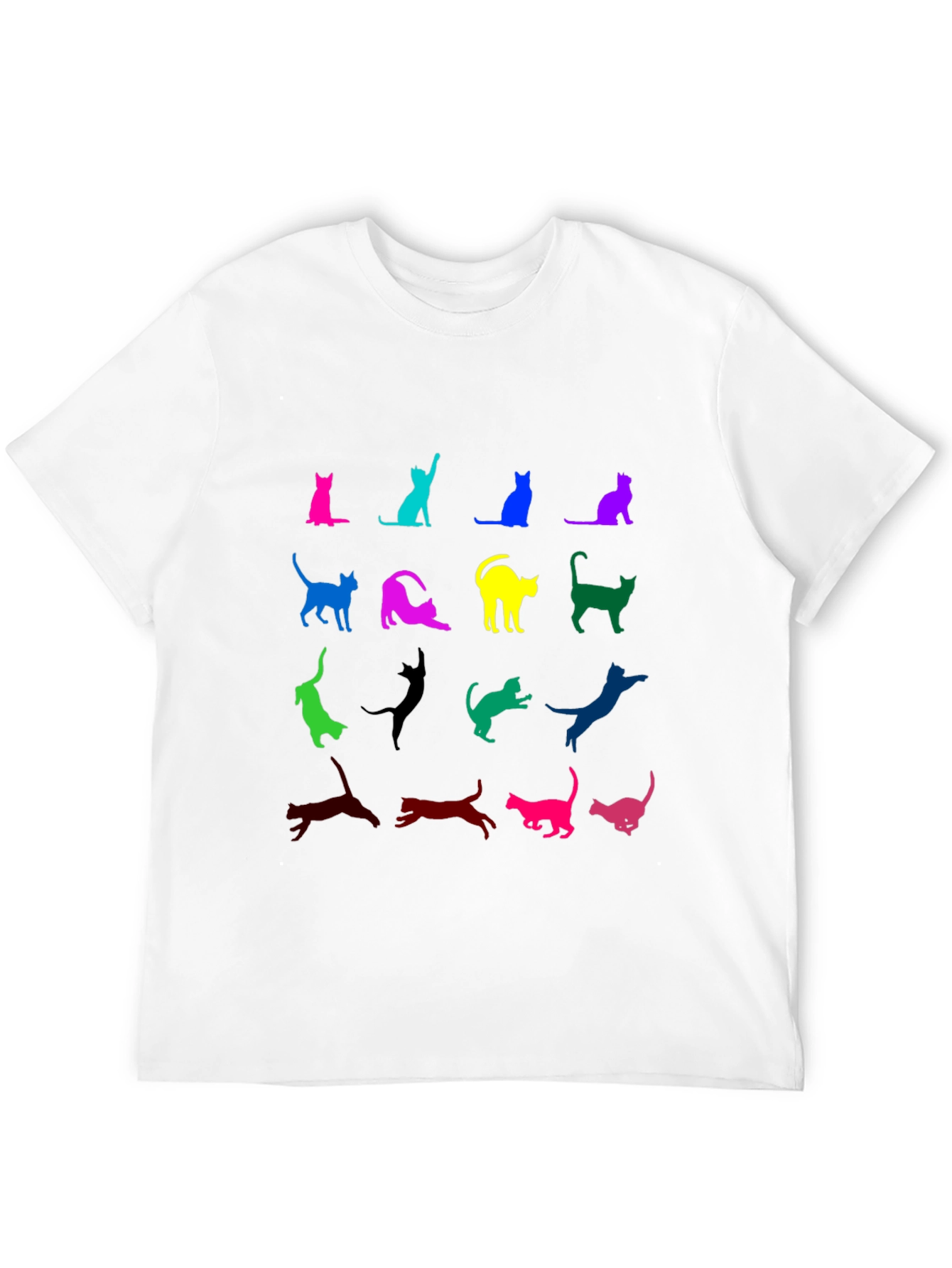 Colorful Cat Silhouette T-Shirt
