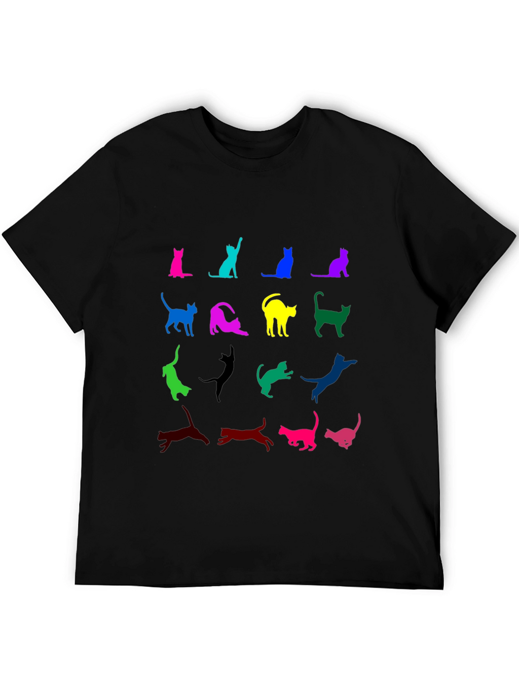 Colorful Cat Silhouette T-Shirt