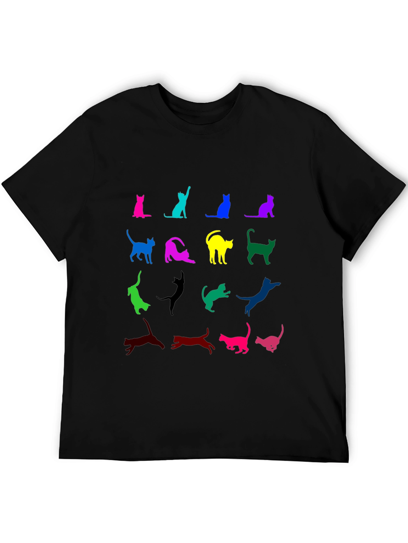 Colorful Cat Silhouette T-Shirt