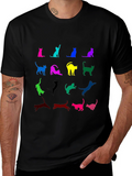 Colorful Cat Silhouette T-Shirt