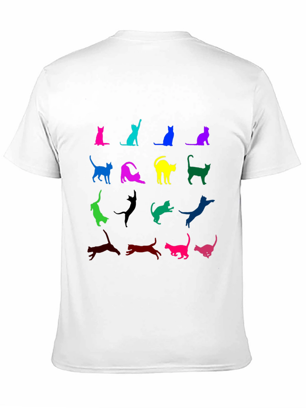 Colorful Cat Silhouette T-Shirt