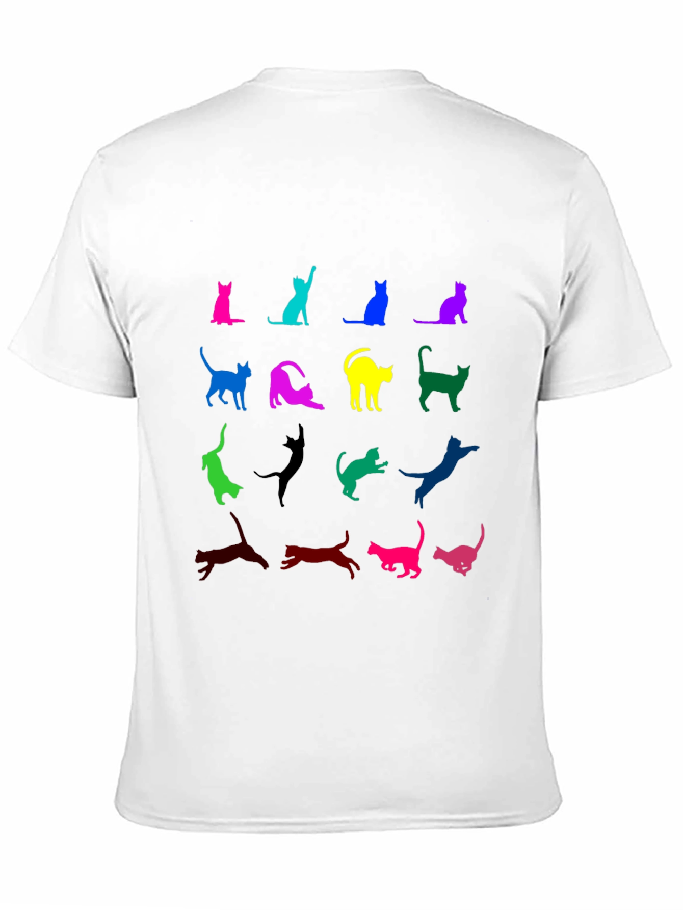 Colorful Cat Silhouette T-Shirt