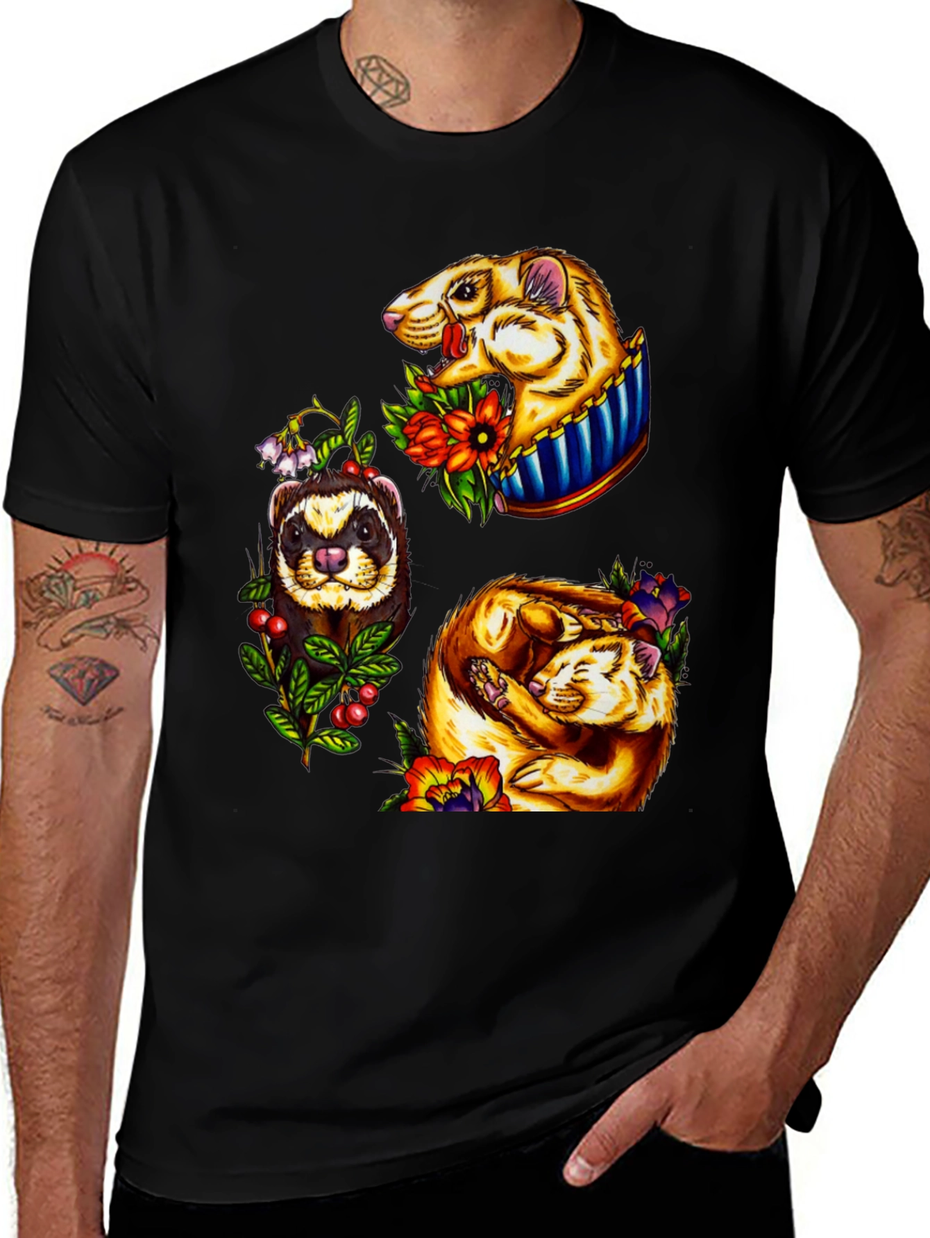 Ferret Graphic T-Shirt - Stylish Animal Tee