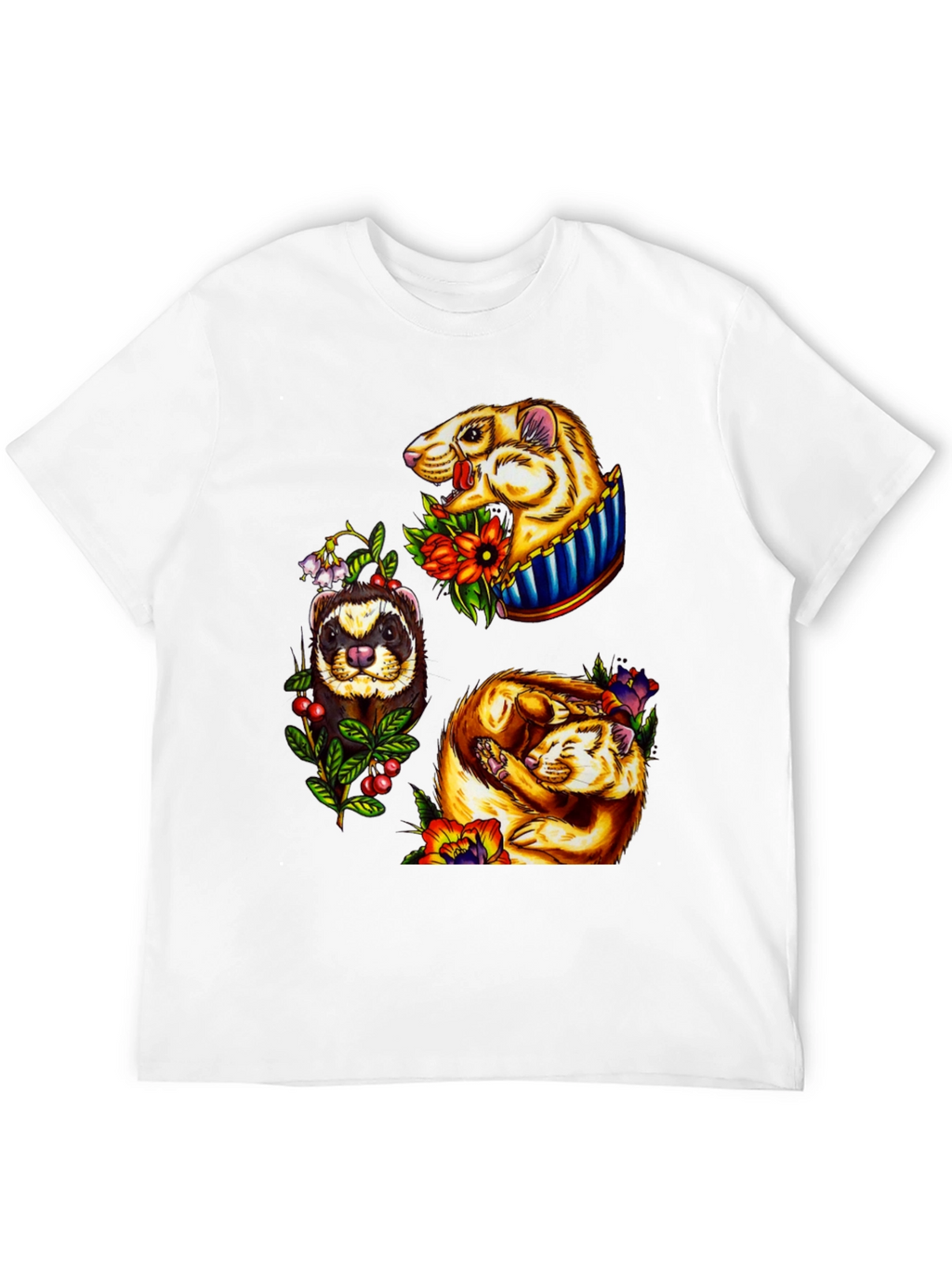 Ferret Graphic T-Shirt - Stylish Animal Tee