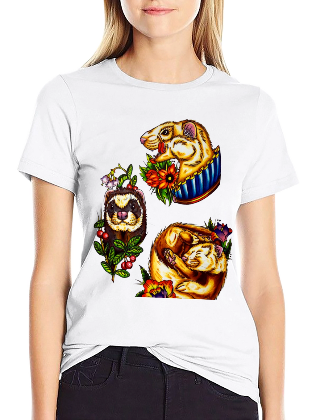 Ferret Graphic T-Shirt - Stylish Animal Tee