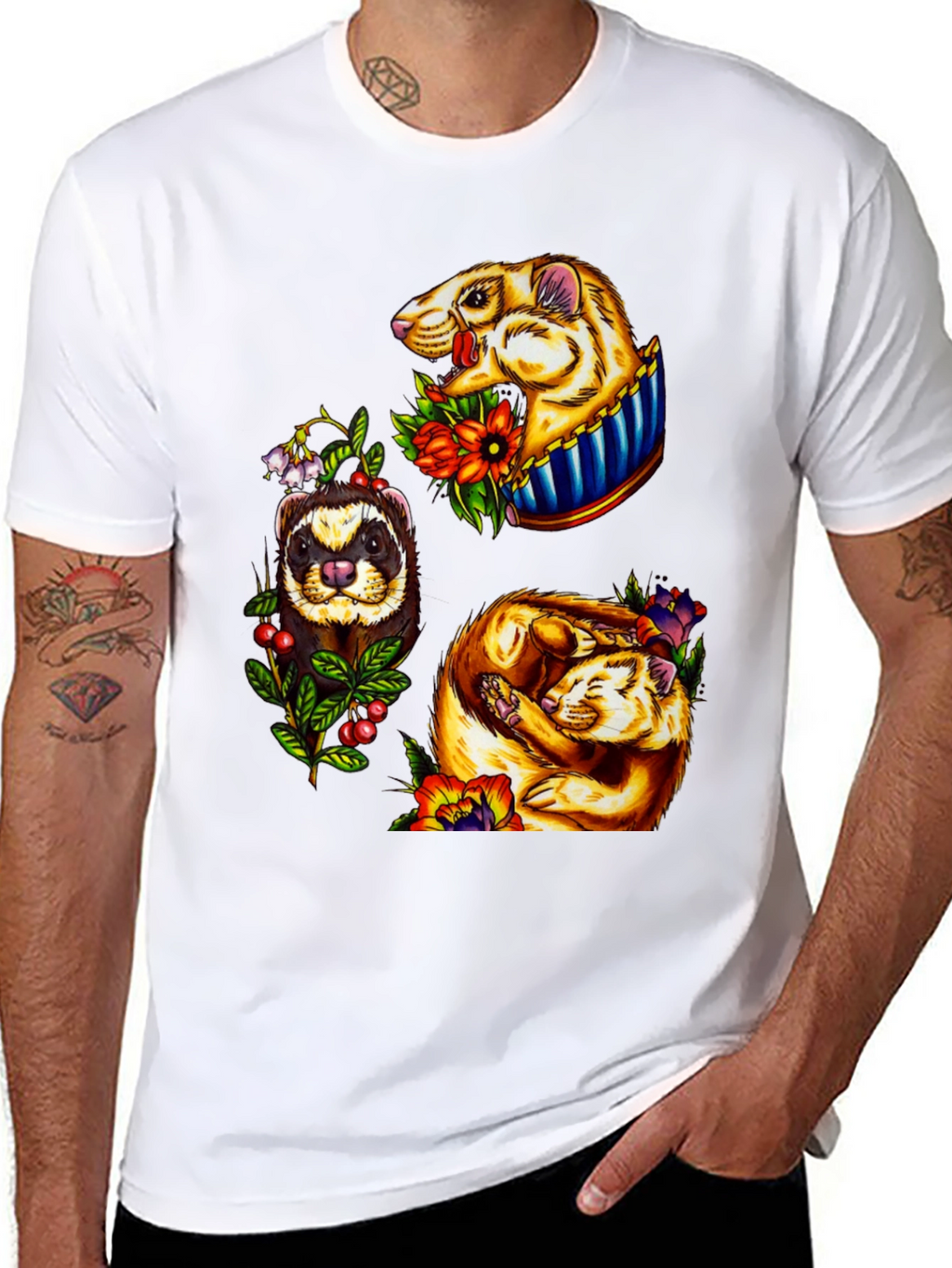 Ferret Graphic T-Shirt - Stylish Animal Tee