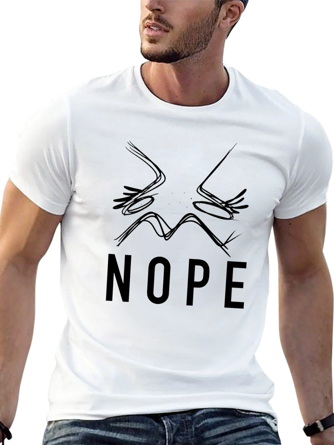 Nope Graphic Tee - Black Cotton T-Shirt