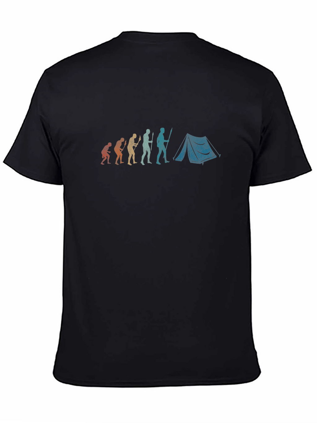 Evolution of Camping Graphic T-Shirt - Black