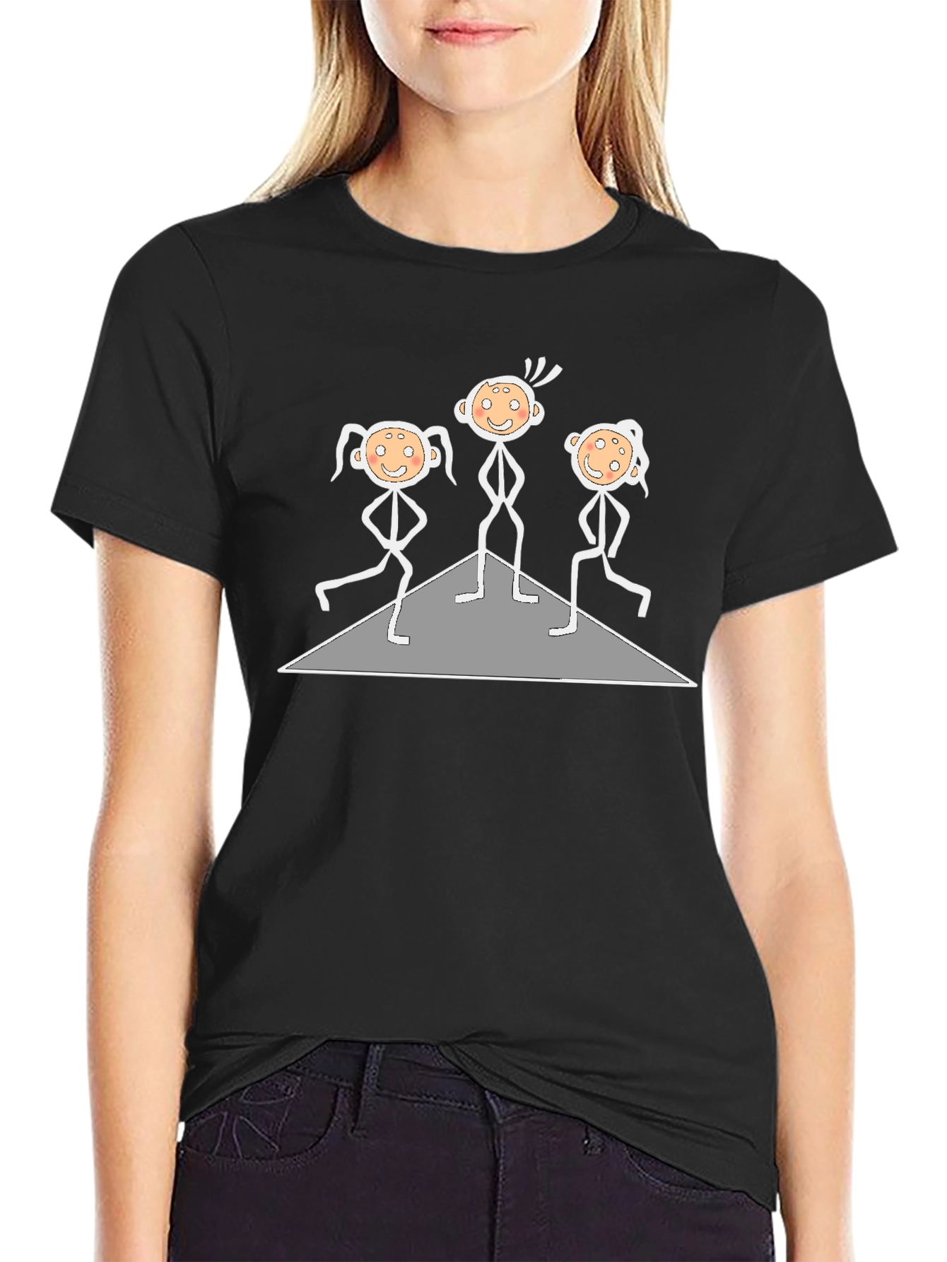Stick Figure Band T-Shirt - Black Cotton Tee