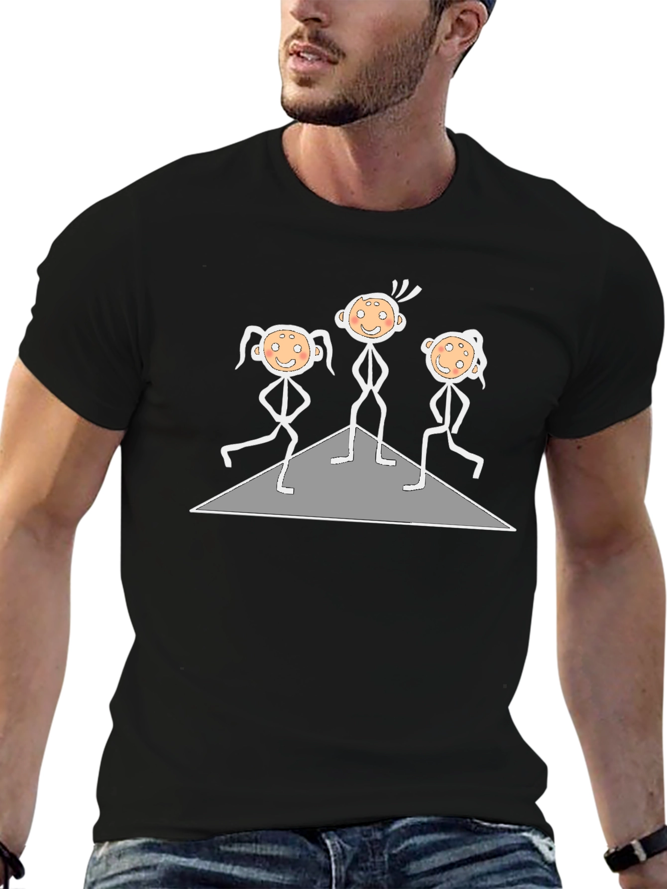 Stick Figure Band T-Shirt - Black Cotton Tee