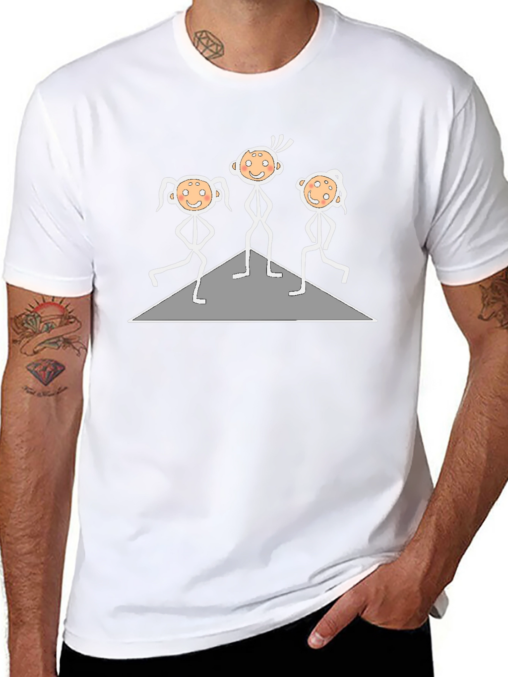 Stick Figure Band T-Shirt - Black Cotton Tee