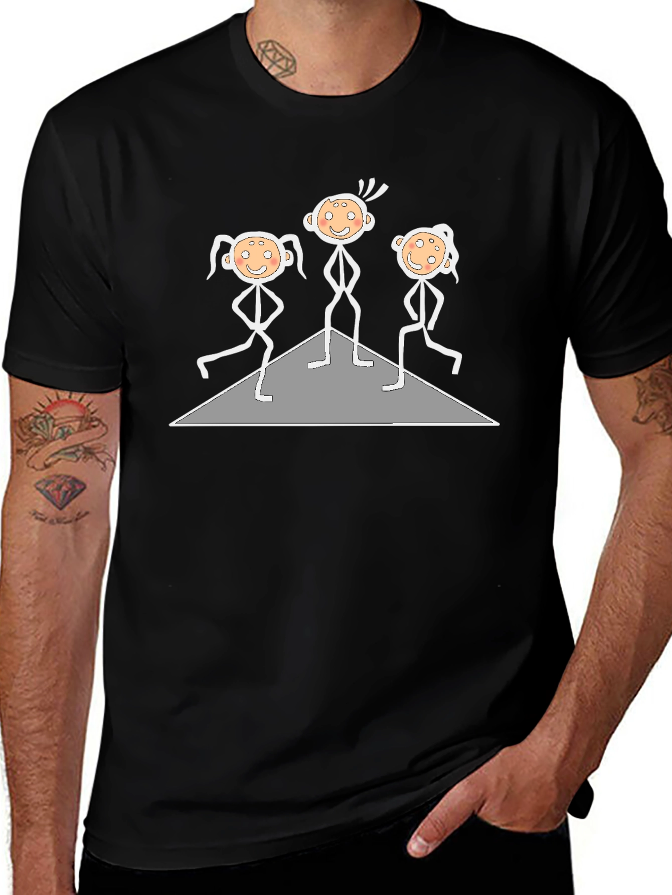 Stick Figure Band T-Shirt - Black Cotton Tee