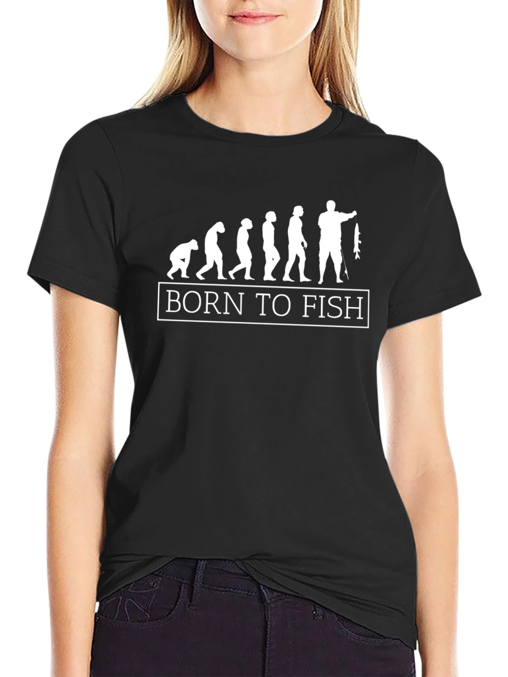 Born to Fish Evolution Black T-Shirt