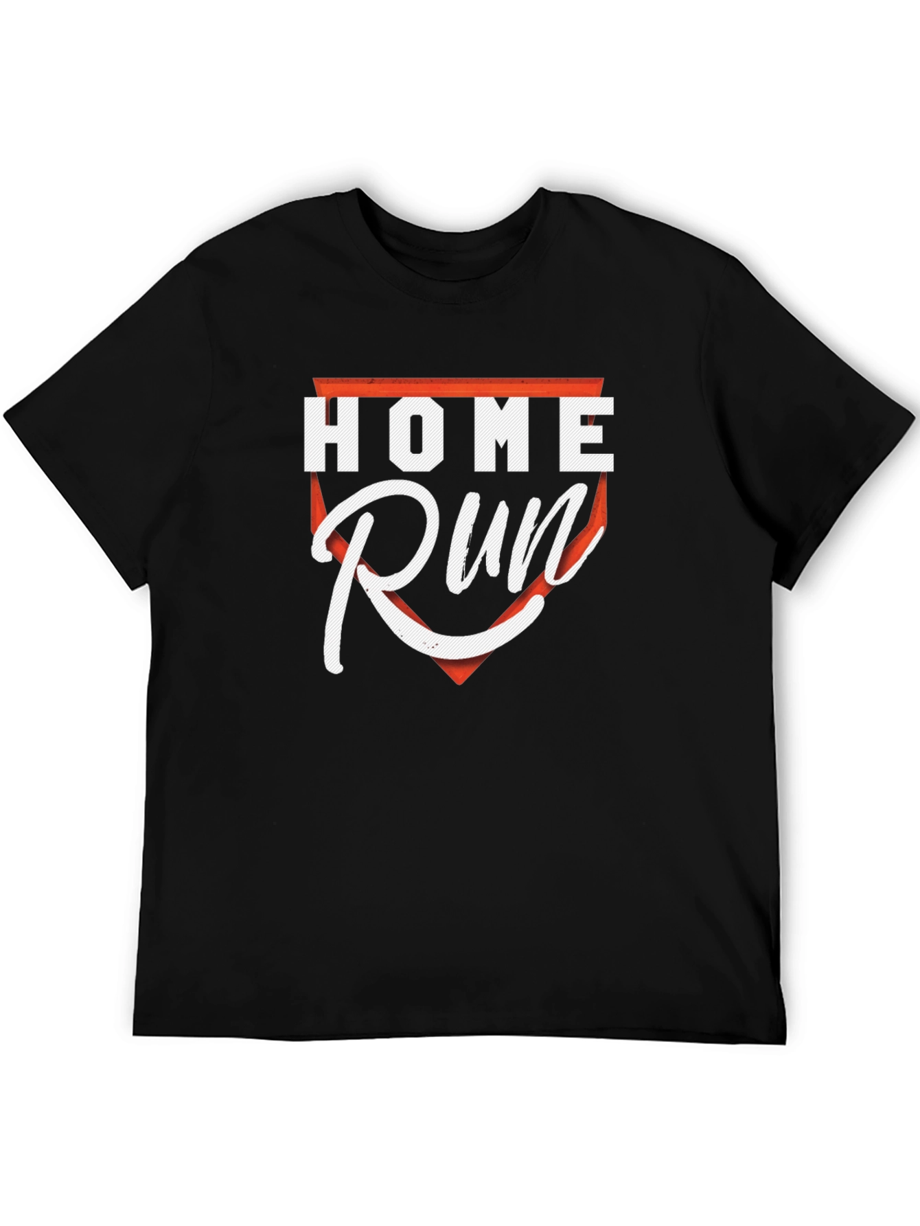 Home Run Baseball Graphic Tee - Black Cotton Casual Shirt