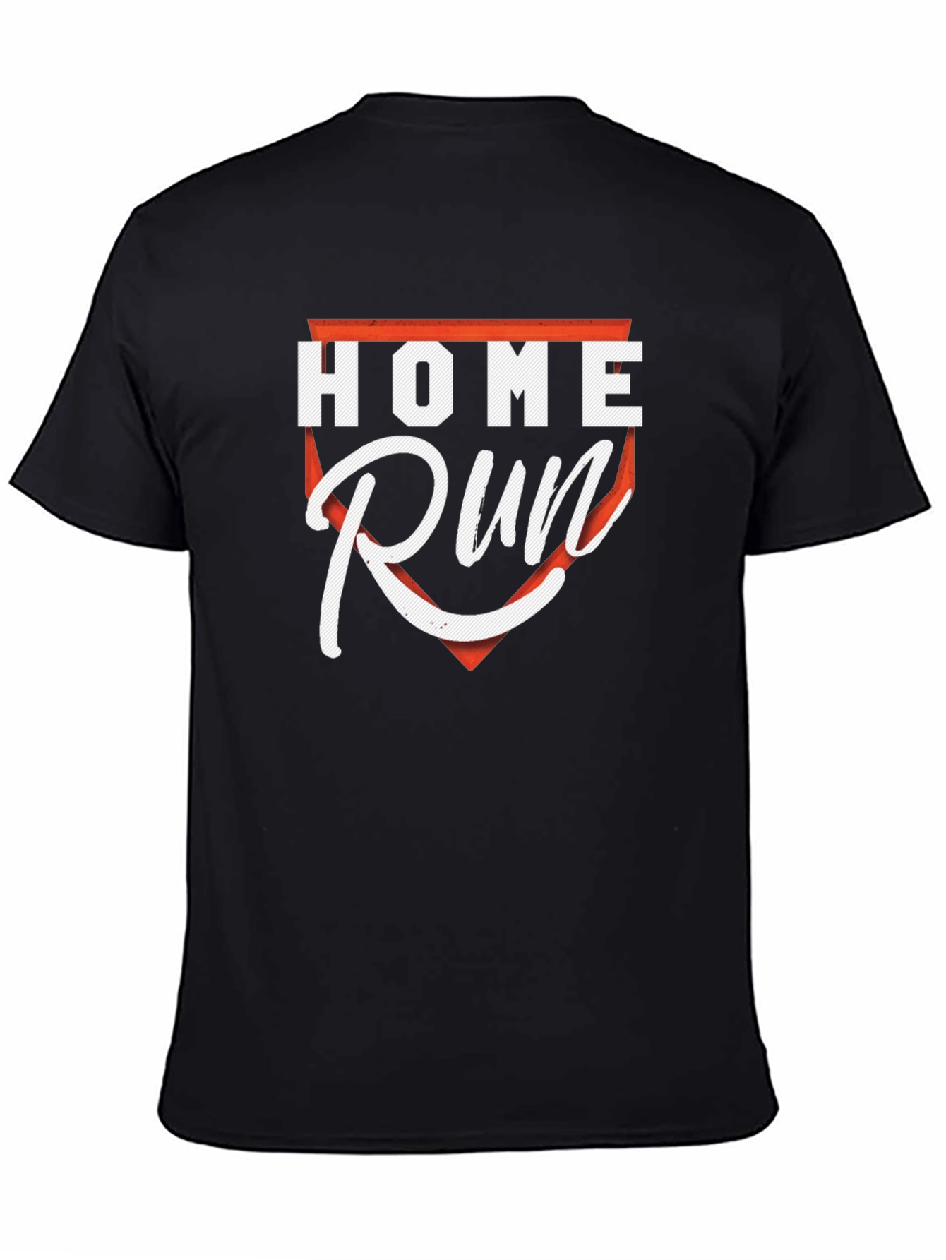 Home Run Baseball Graphic Tee - Black Cotton Casual Shirt