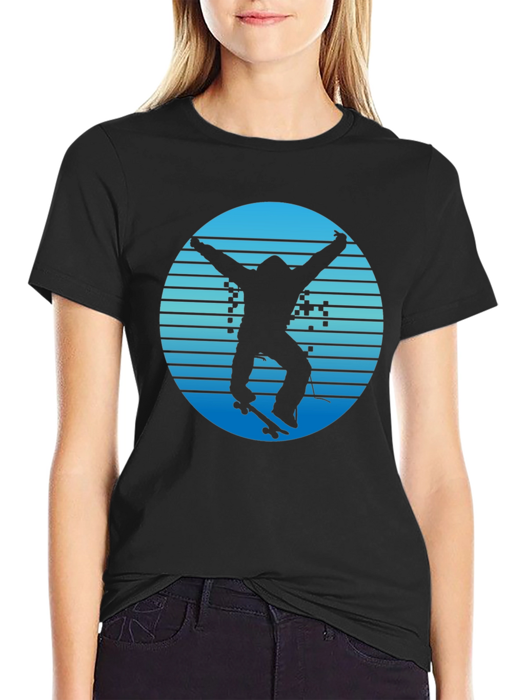 Skateboarding Silhouette Graphic T-Shirt