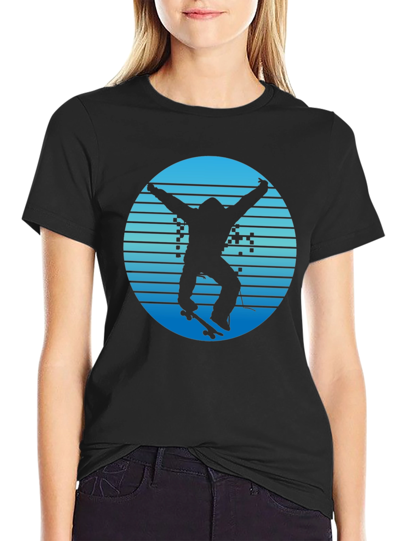 Skateboarding Silhouette Graphic T-Shirt