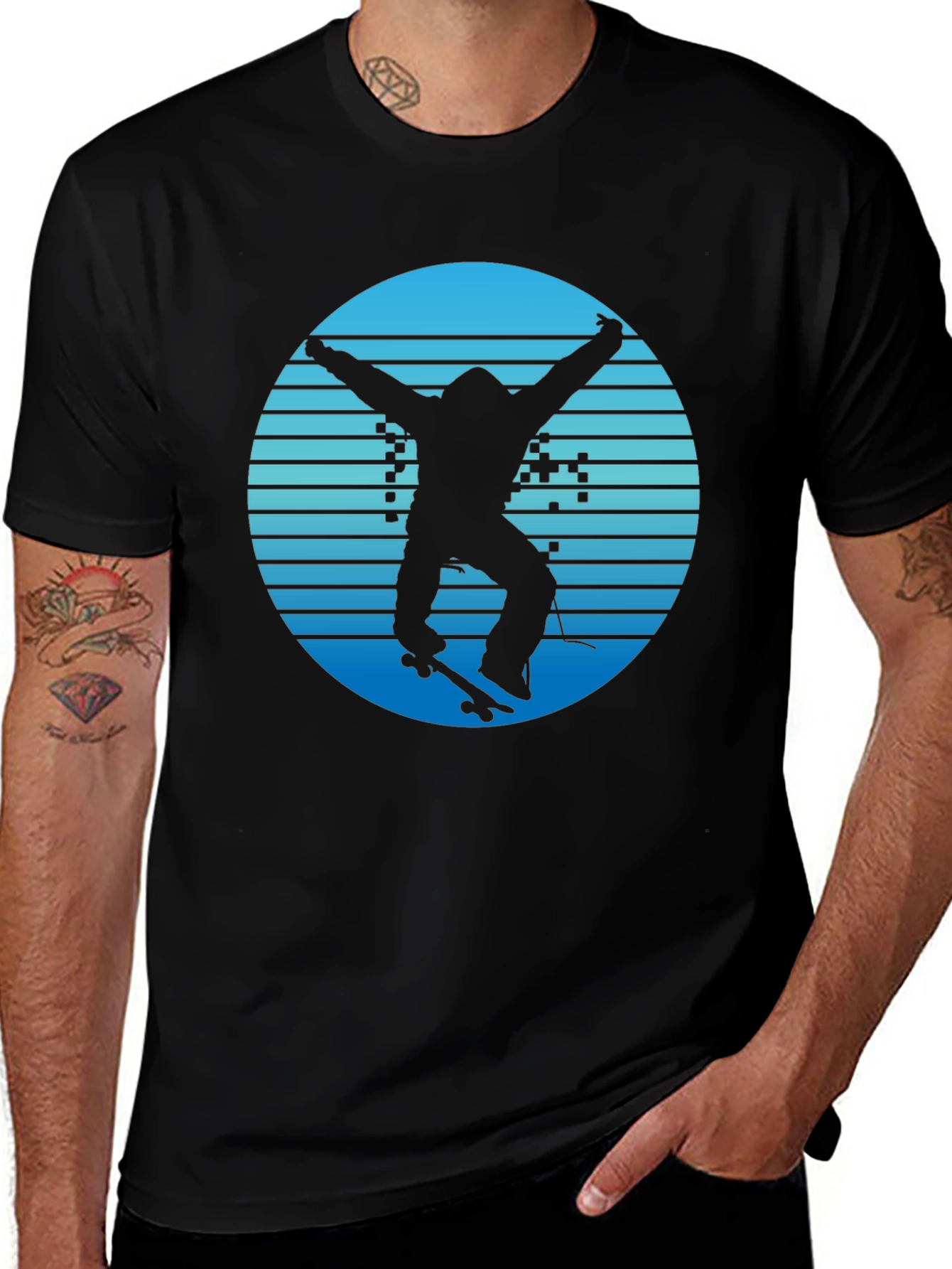 Skateboarding Silhouette Graphic T-Shirt