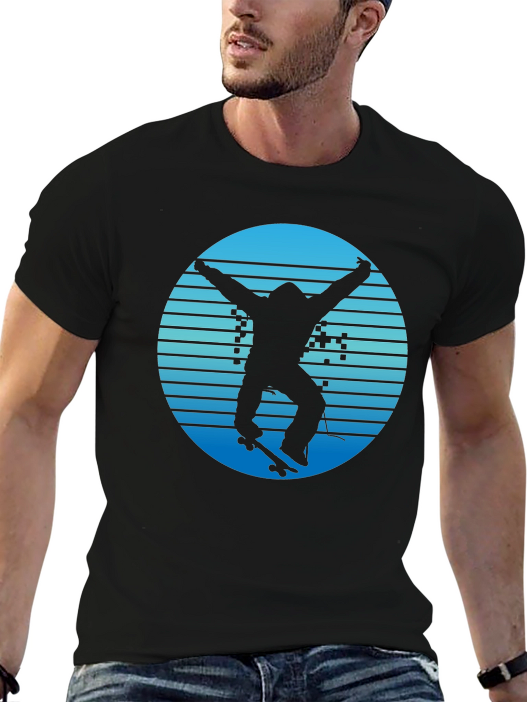 Skateboarding Silhouette Graphic T-Shirt