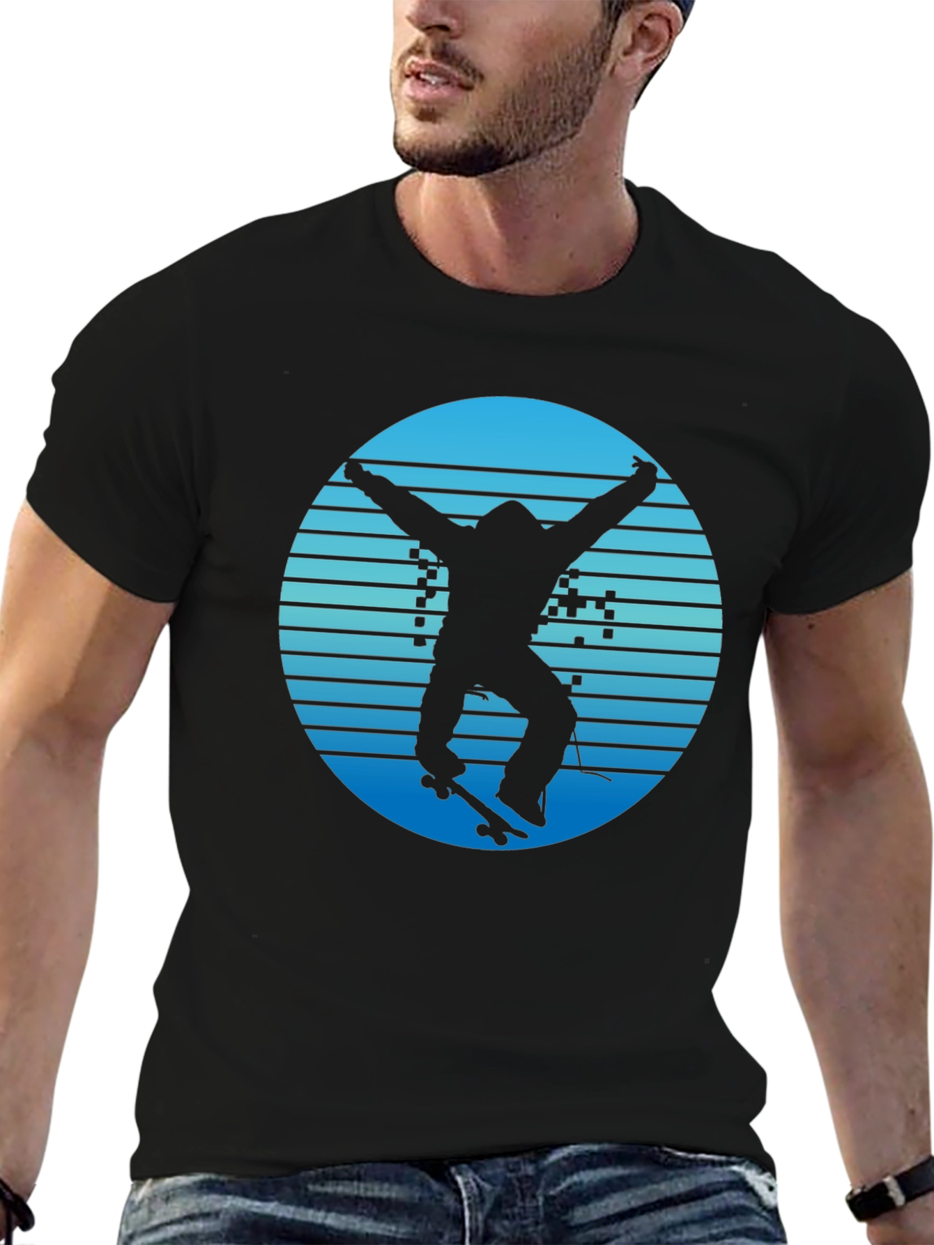 Skateboarding Silhouette Graphic T-Shirt