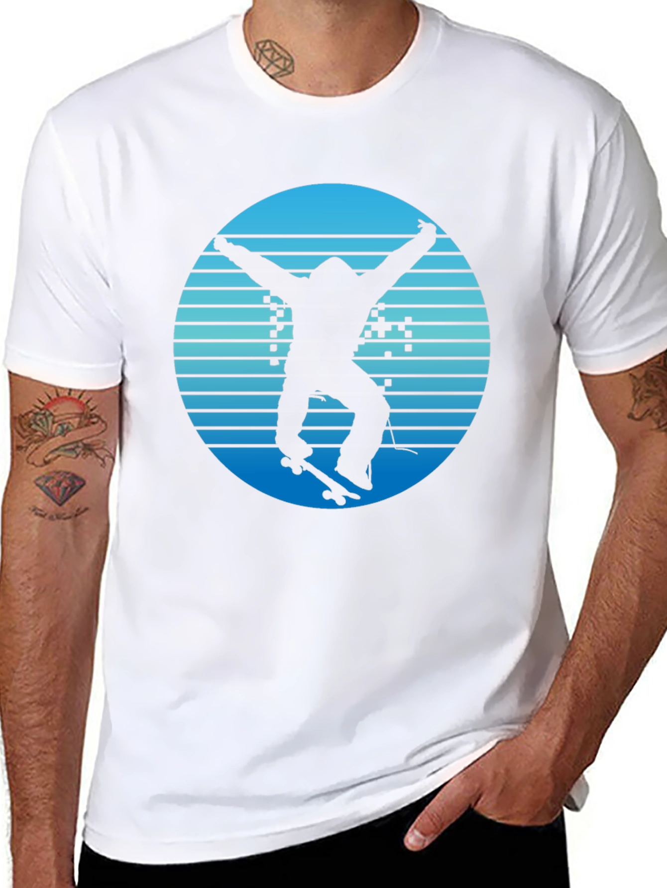Skateboarding Silhouette Graphic T-Shirt