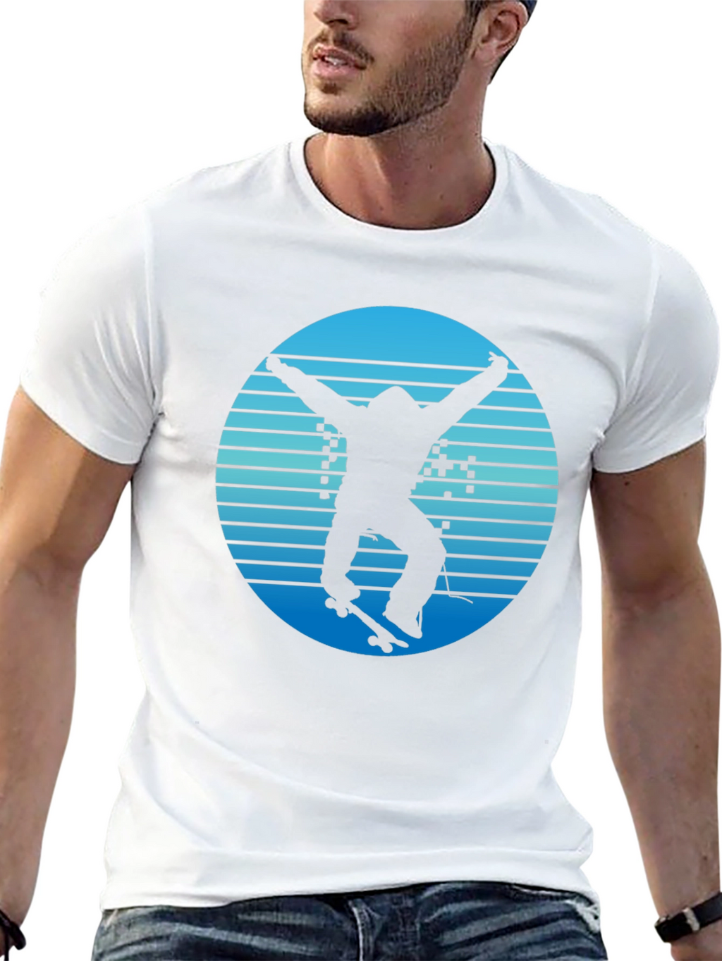 Skateboarding Silhouette Graphic T-Shirt
