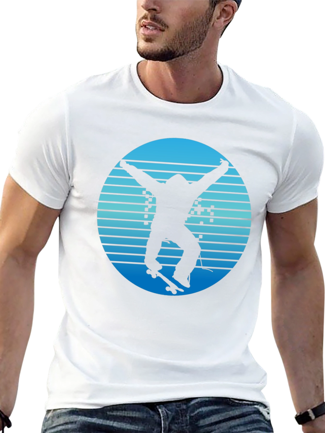 Skateboarding Silhouette Graphic T-Shirt