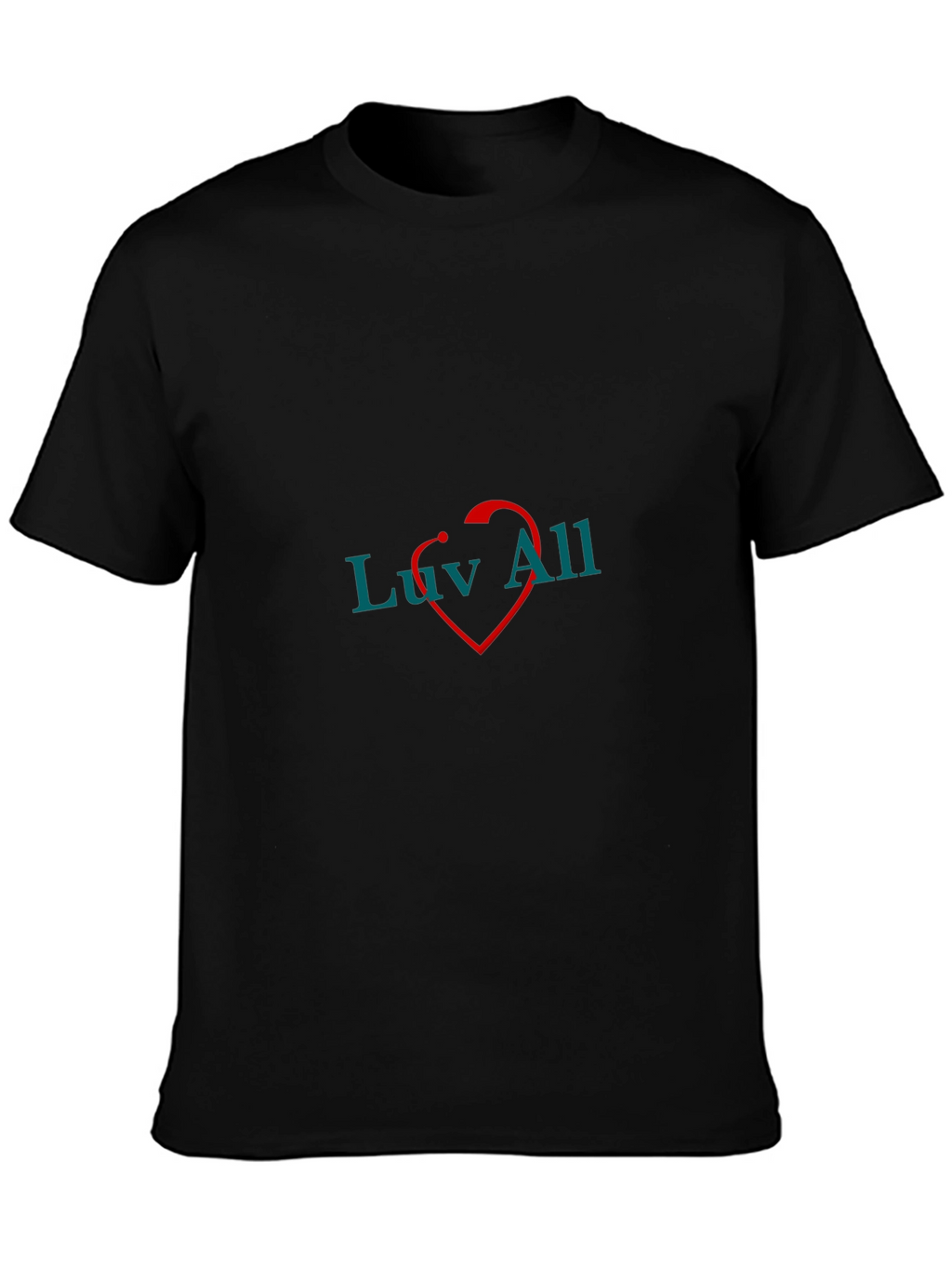 Luv All T-Shirt - Black Cotton Graphic Tee