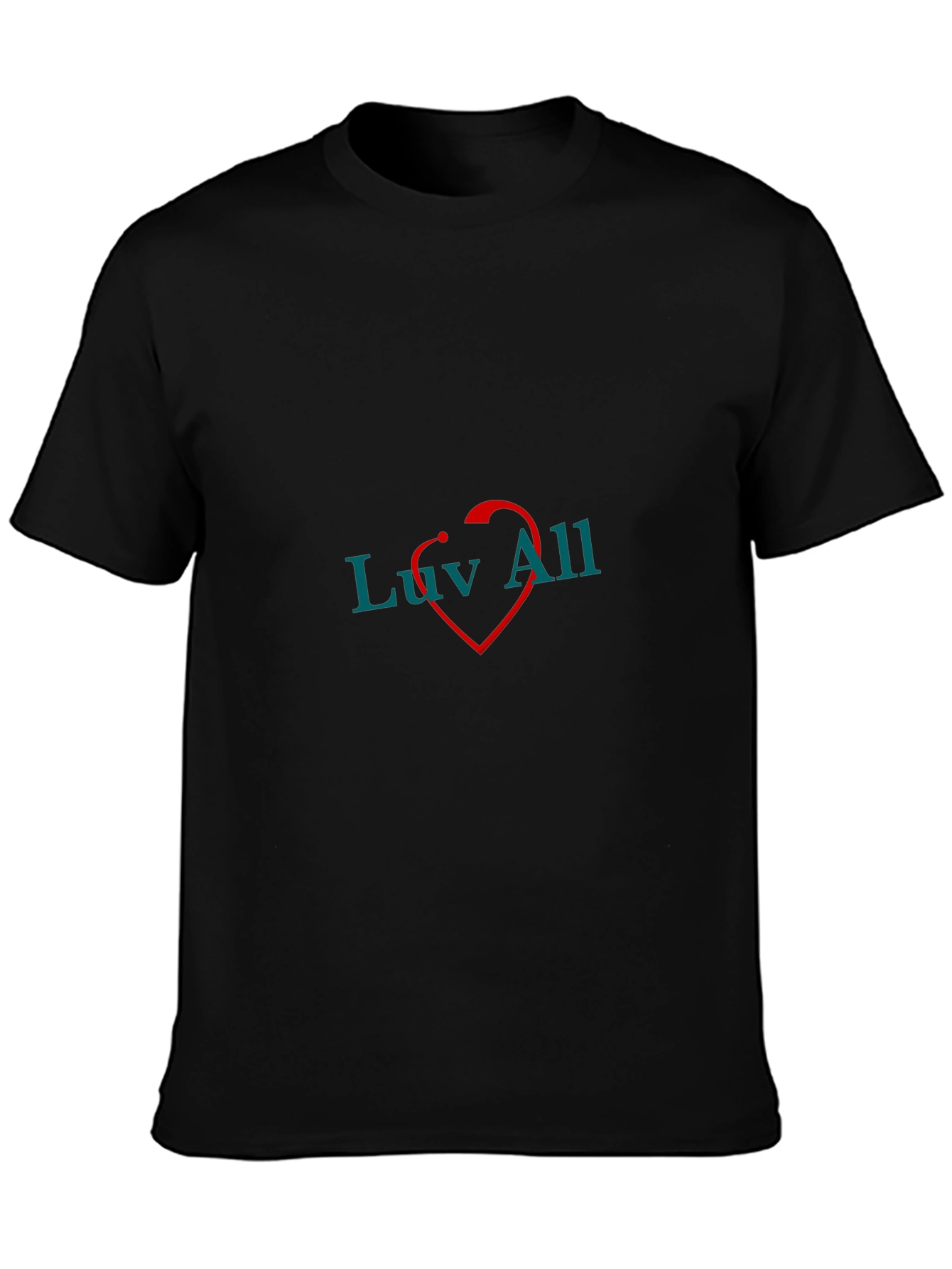 Luv All T-Shirt - Black Cotton Graphic Tee