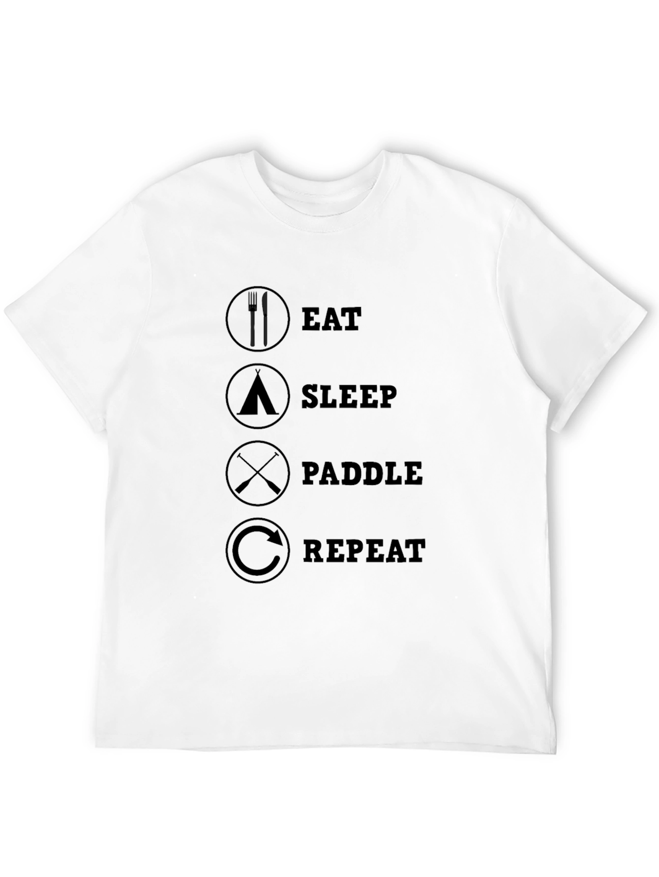 Eat Sleep Paddle Repeat Black Graphic Tee