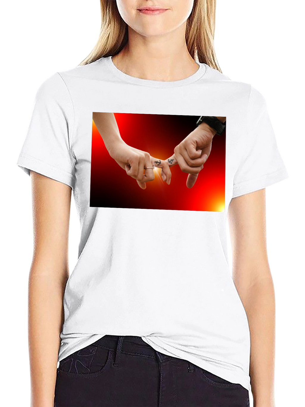 Pinky Promise Graphic Tee -  Trendy Black T-Shirt