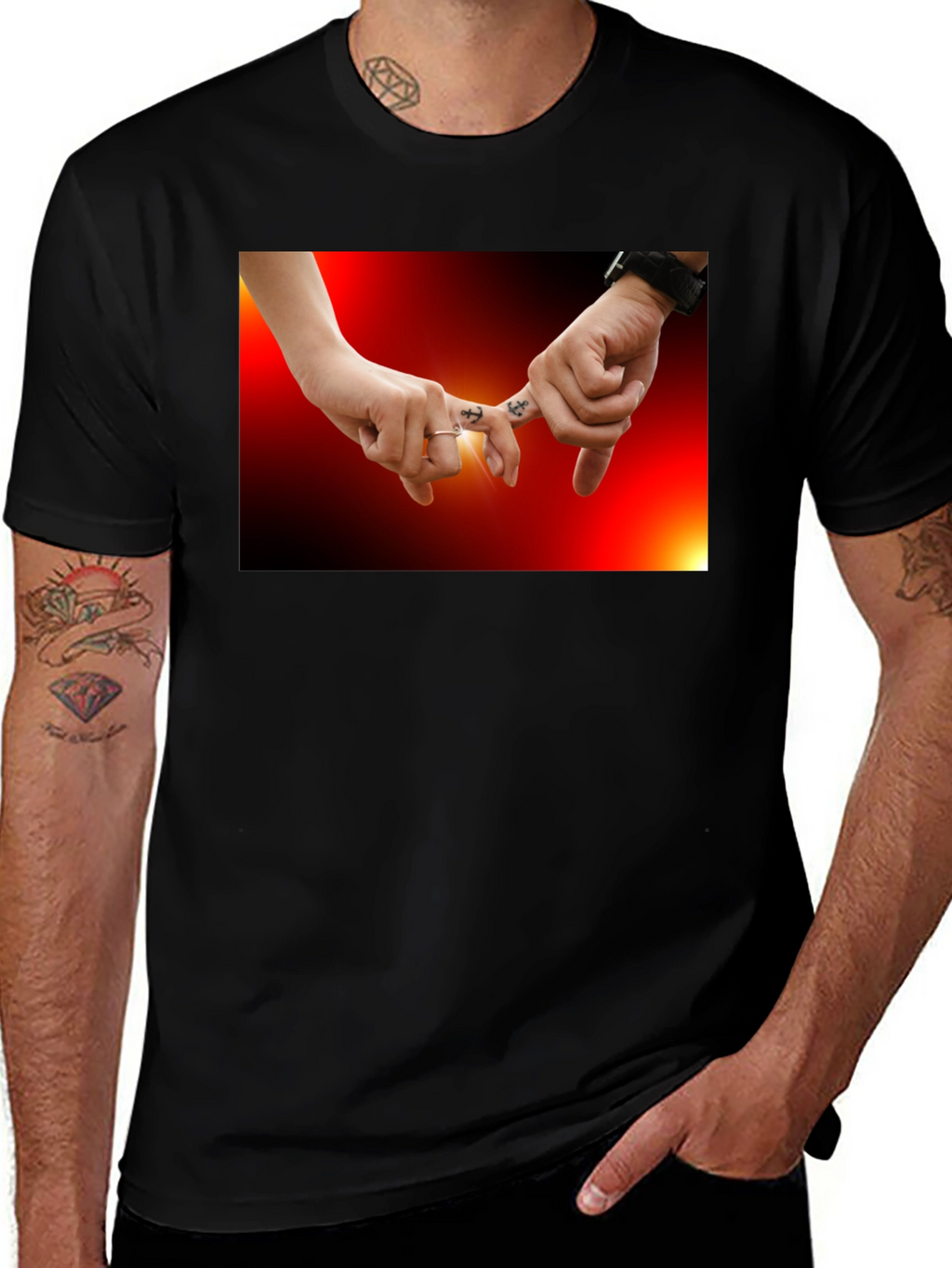 Pinky Promise Graphic Tee -  Trendy Black T-Shirt