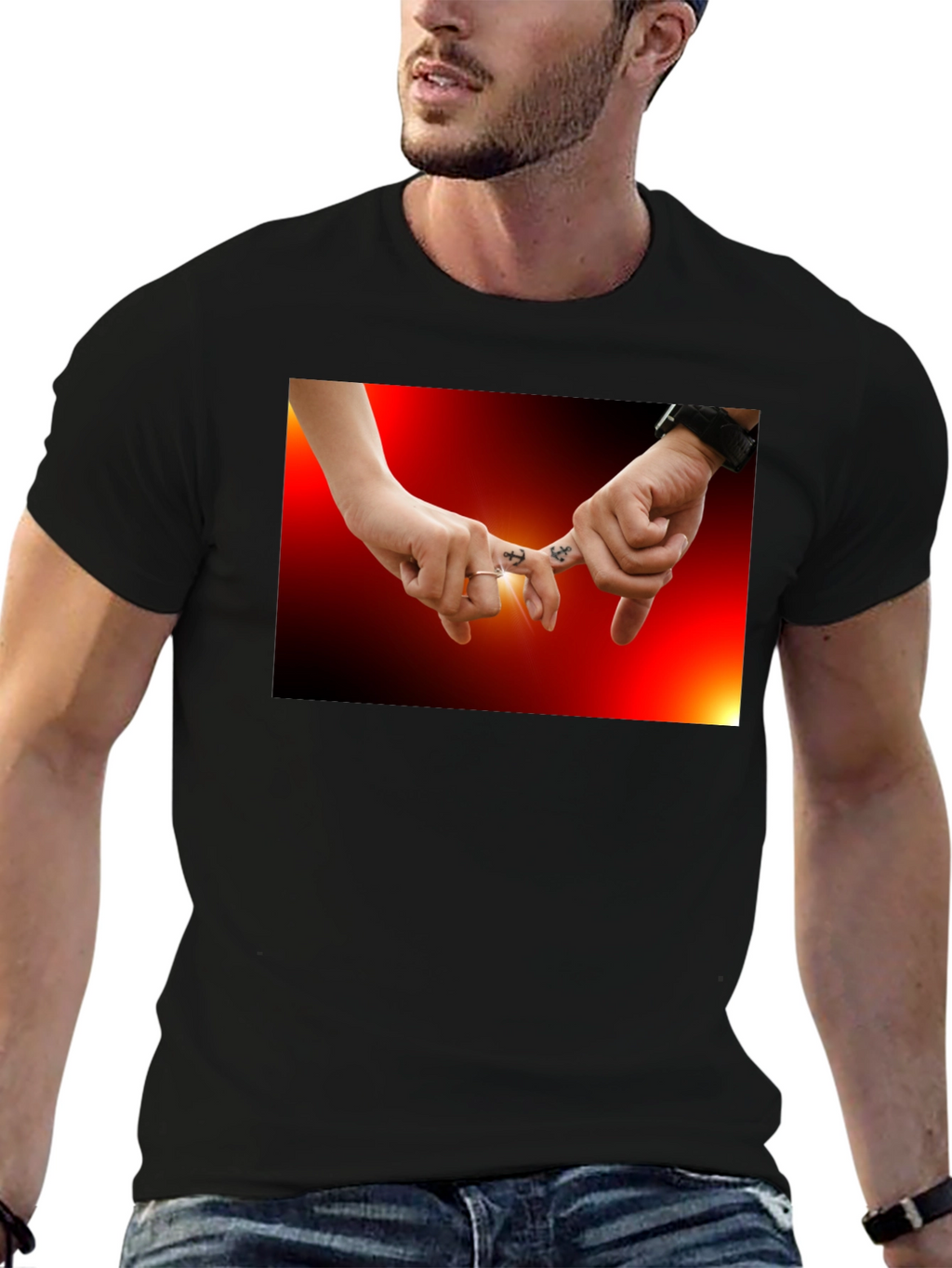 Pinky Promise Graphic Tee -  Trendy Black T-Shirt