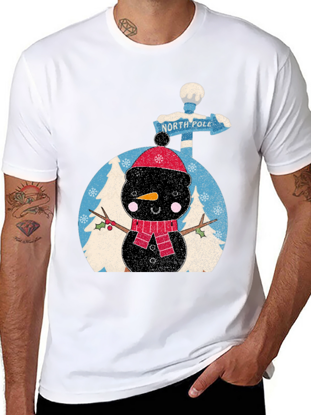 Festive Snowman Graphic Tee - North Pole Adventure