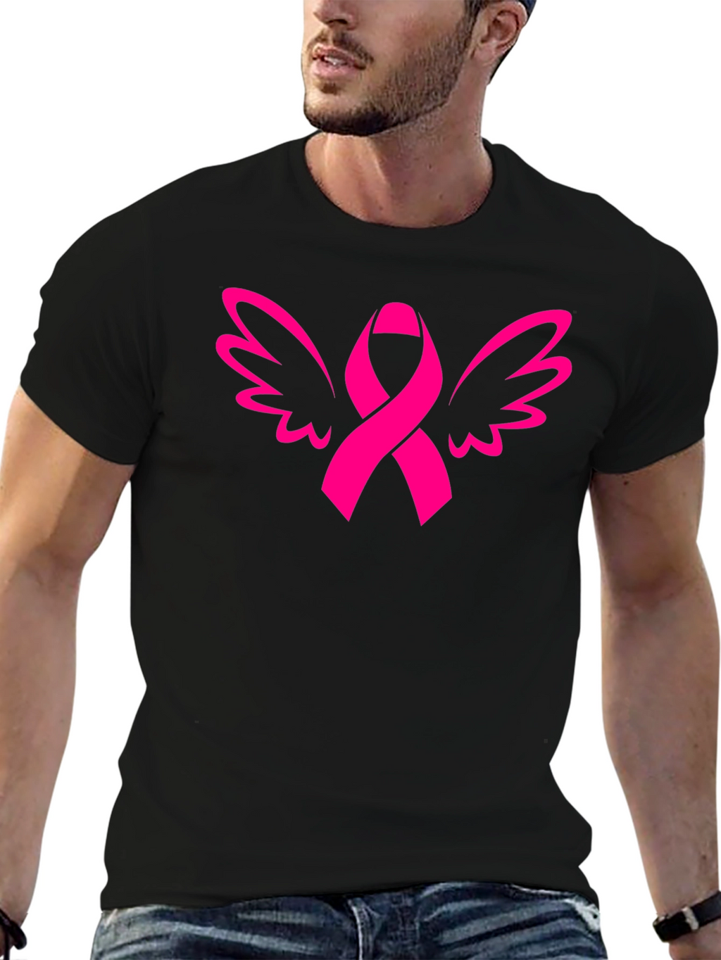Ribbon Wings Graphic Tee - Breast Cancer Awareness