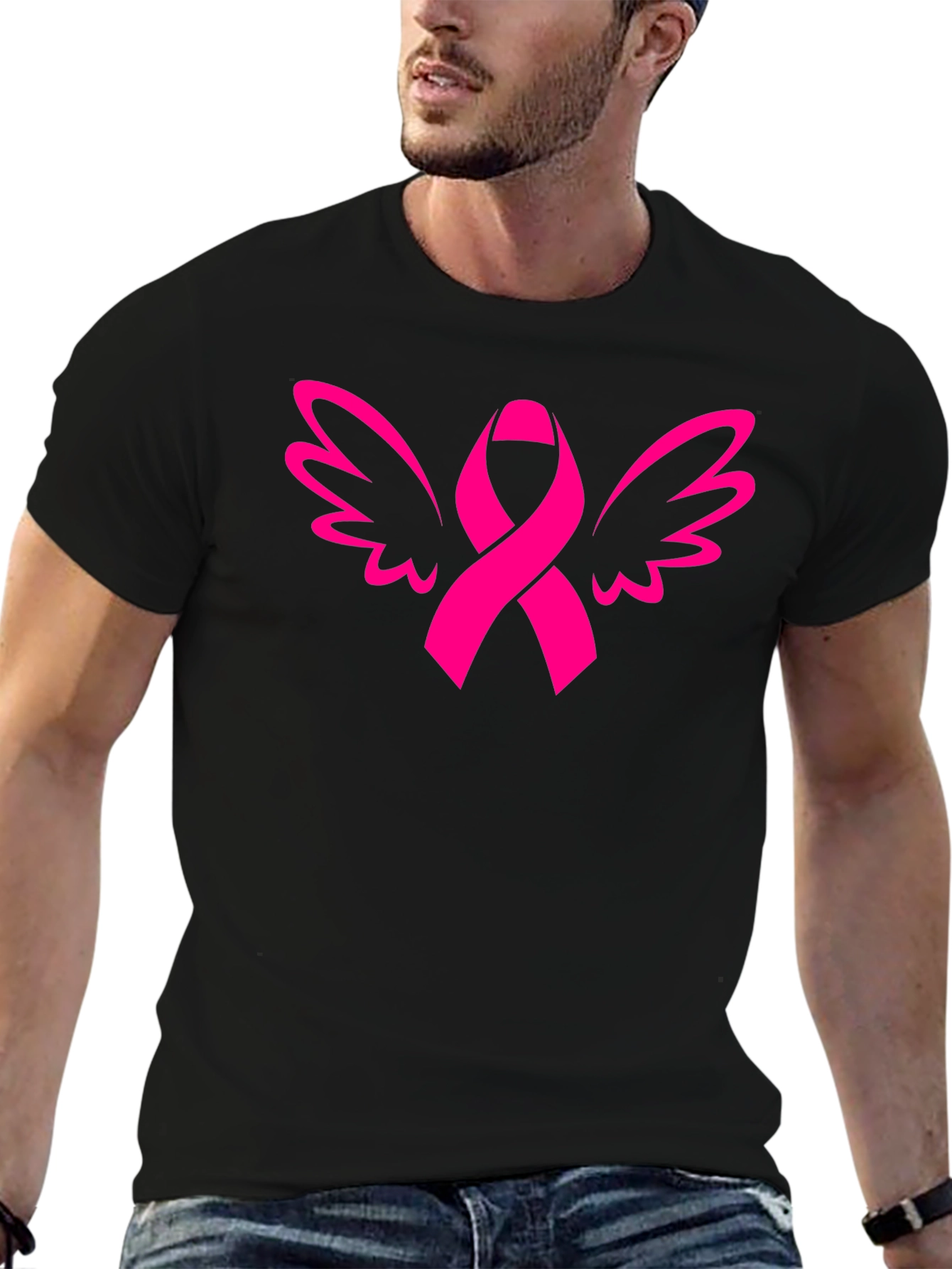 Ribbon Wings Graphic Tee - Breast Cancer Awareness