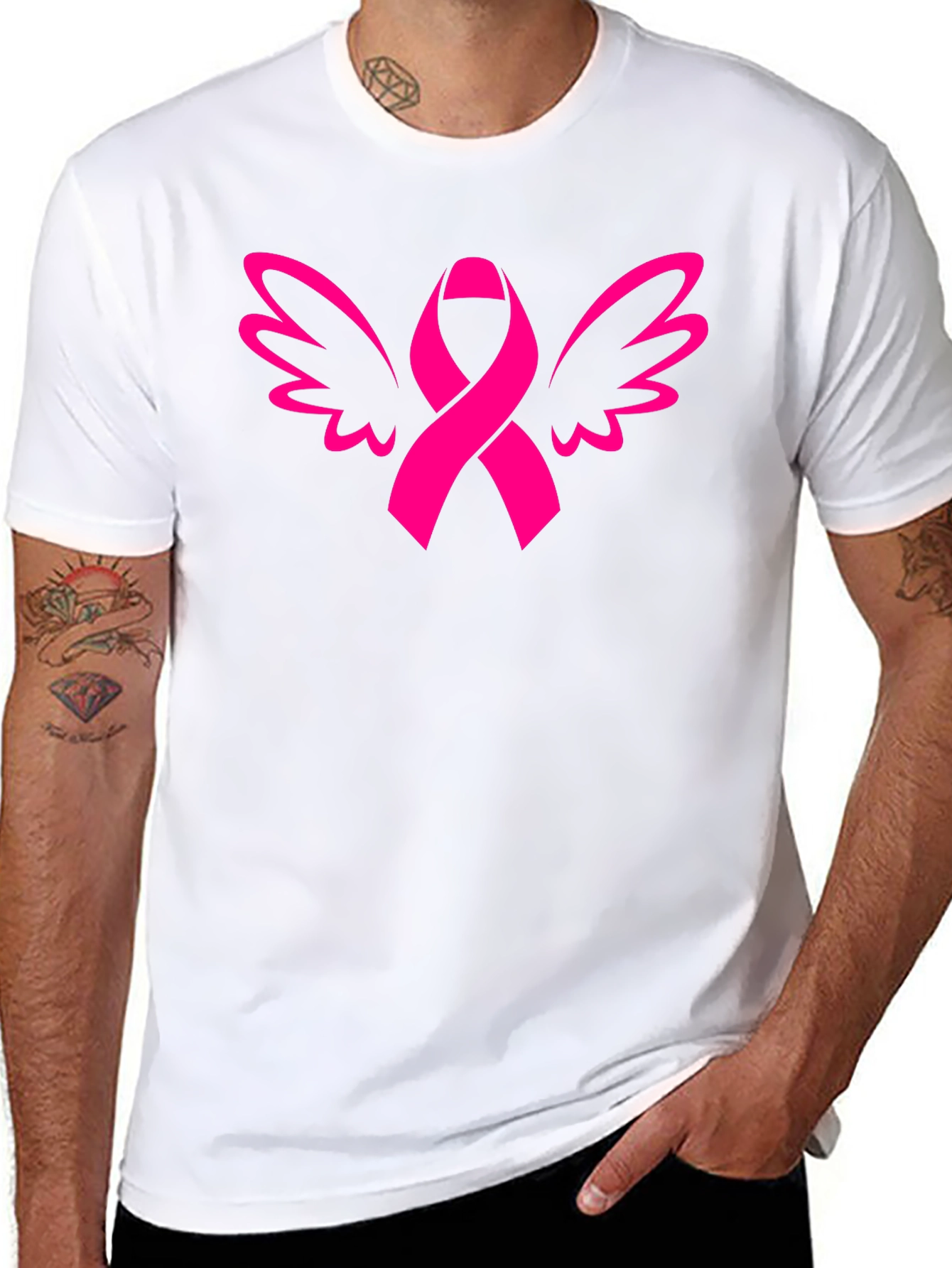 Ribbon Wings Graphic Tee - Breast Cancer Awareness
