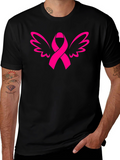 Ribbon Wings Graphic Tee - Breast Cancer Awareness