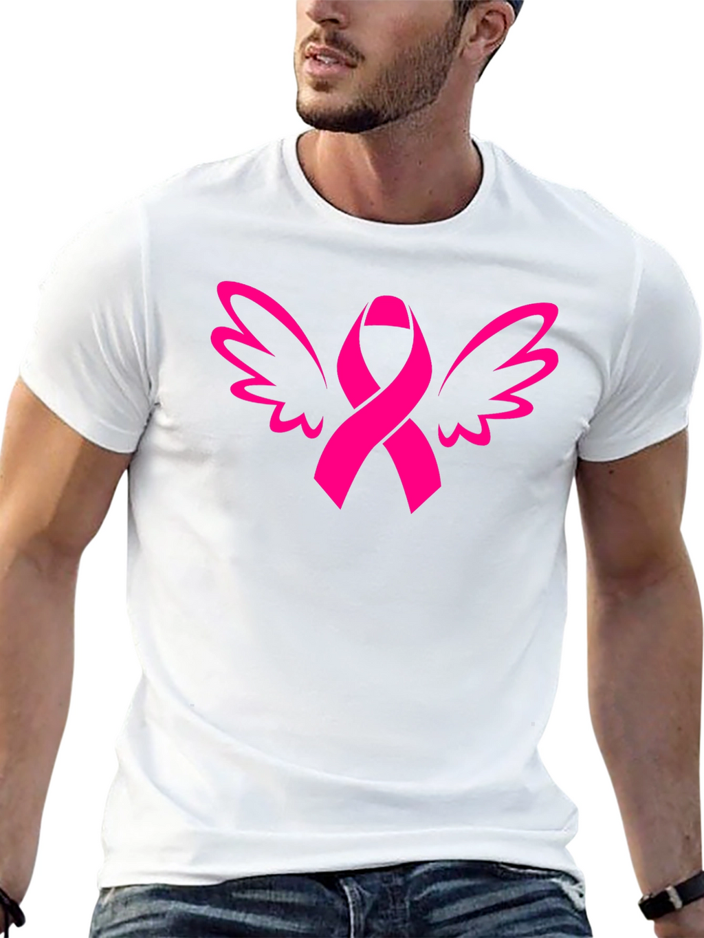 Ribbon Wings Graphic Tee - Breast Cancer Awareness