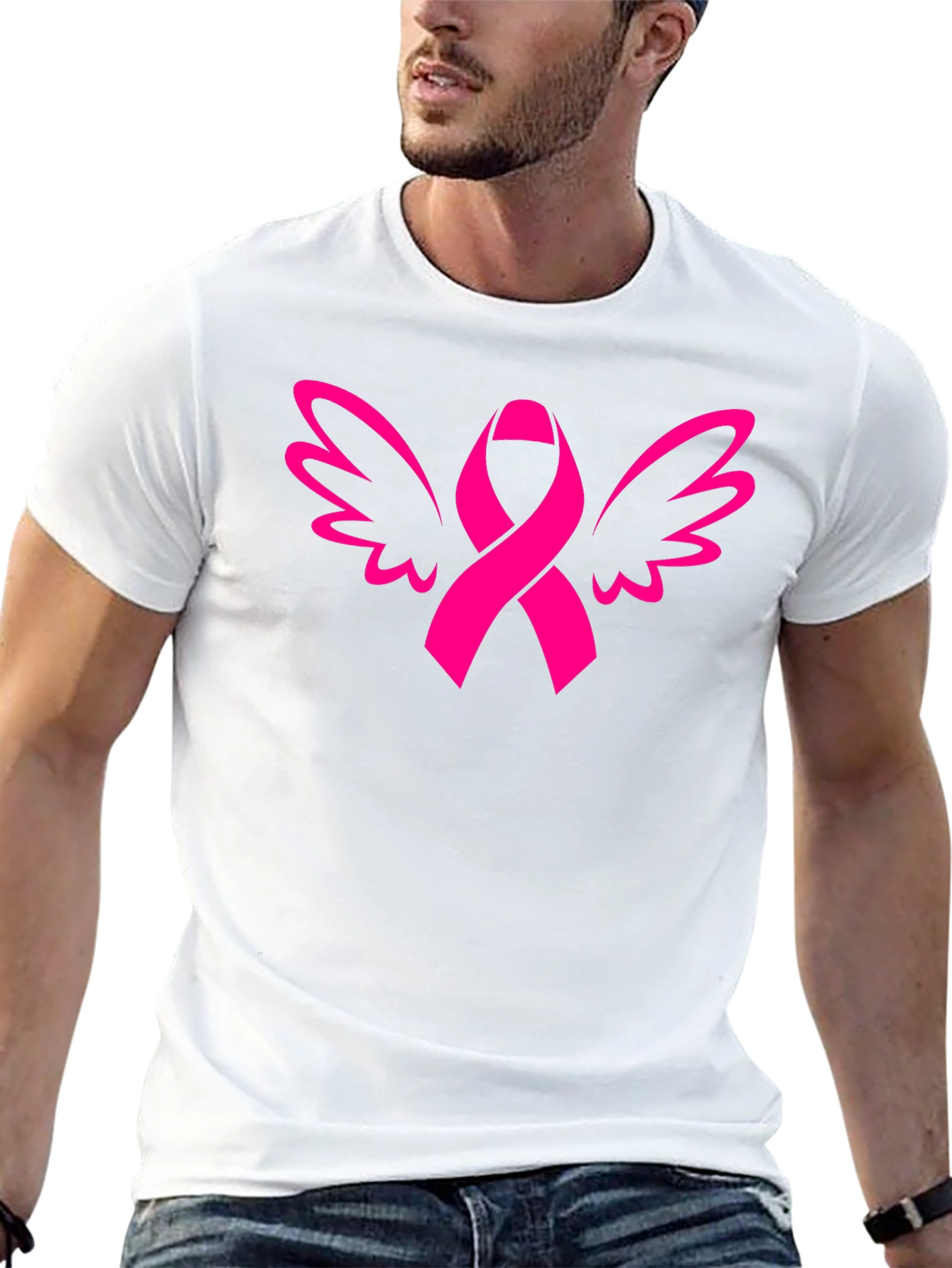 Ribbon Wings Graphic Tee - Breast Cancer Awareness