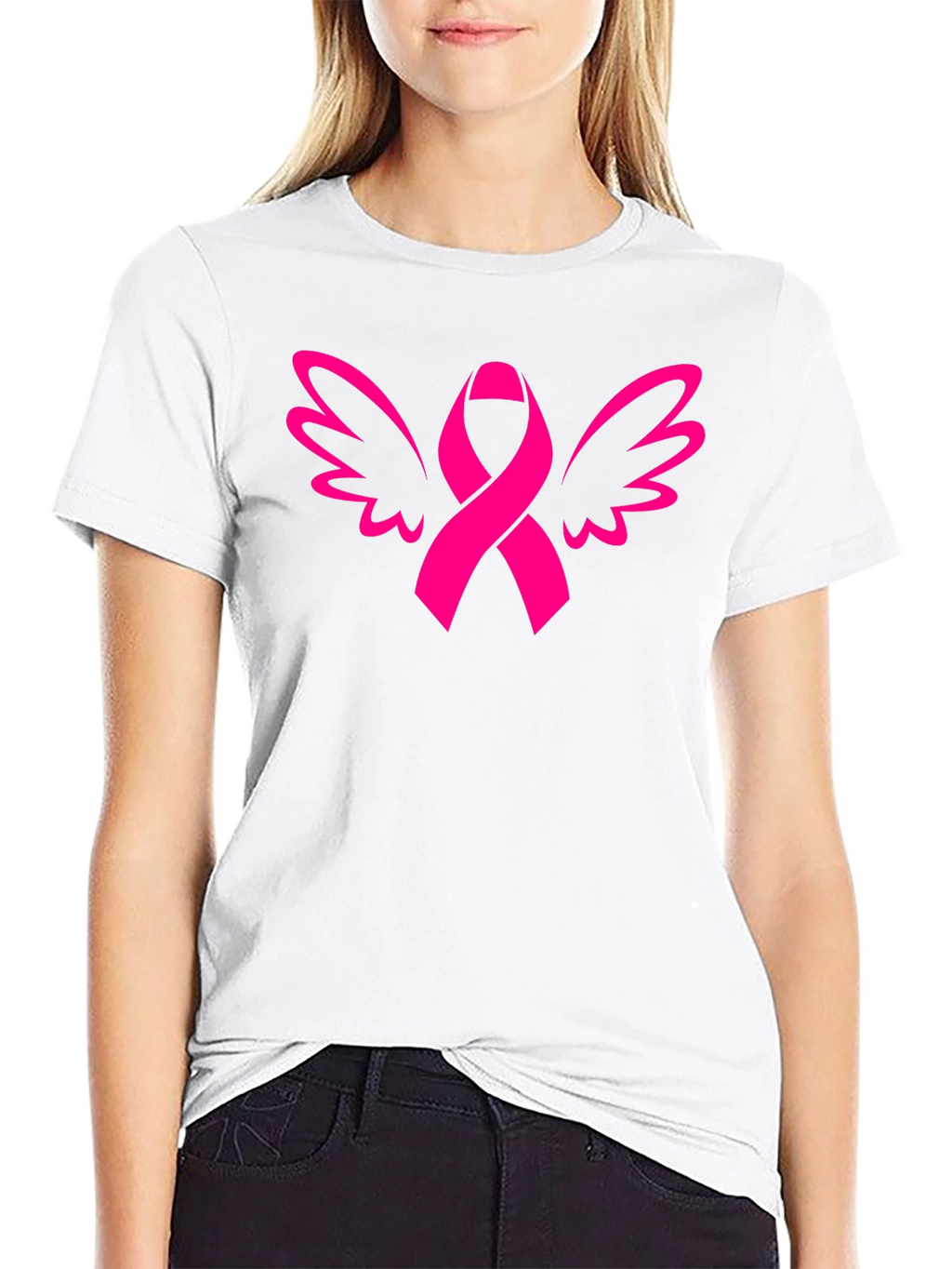 Ribbon Wings Graphic Tee - Breast Cancer Awareness