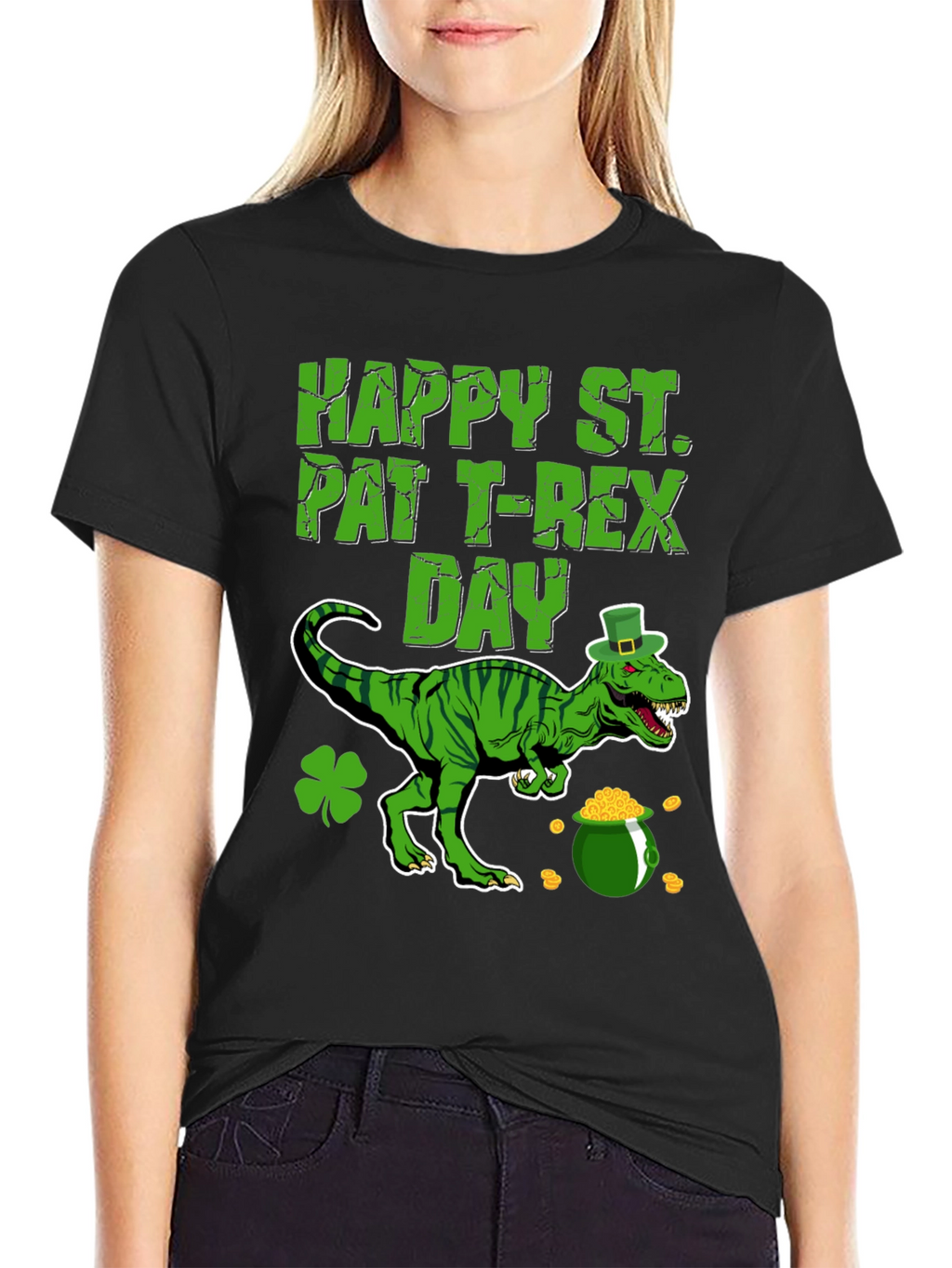 St. Patricks Day T-Rex Graphic Tee