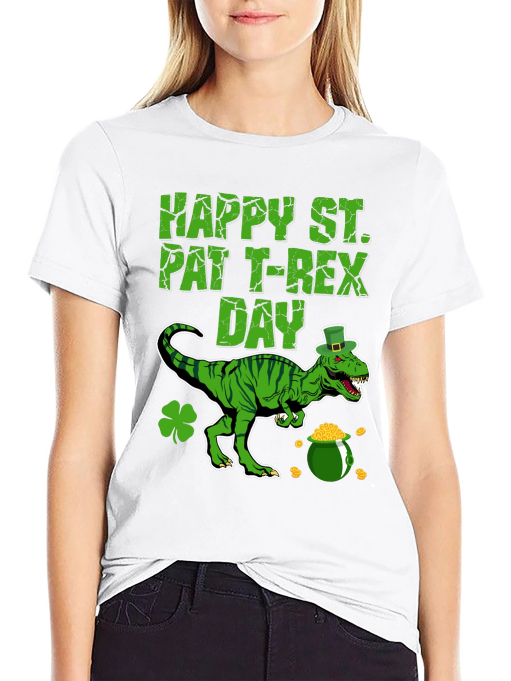 St. Patricks Day T-Rex Graphic Tee