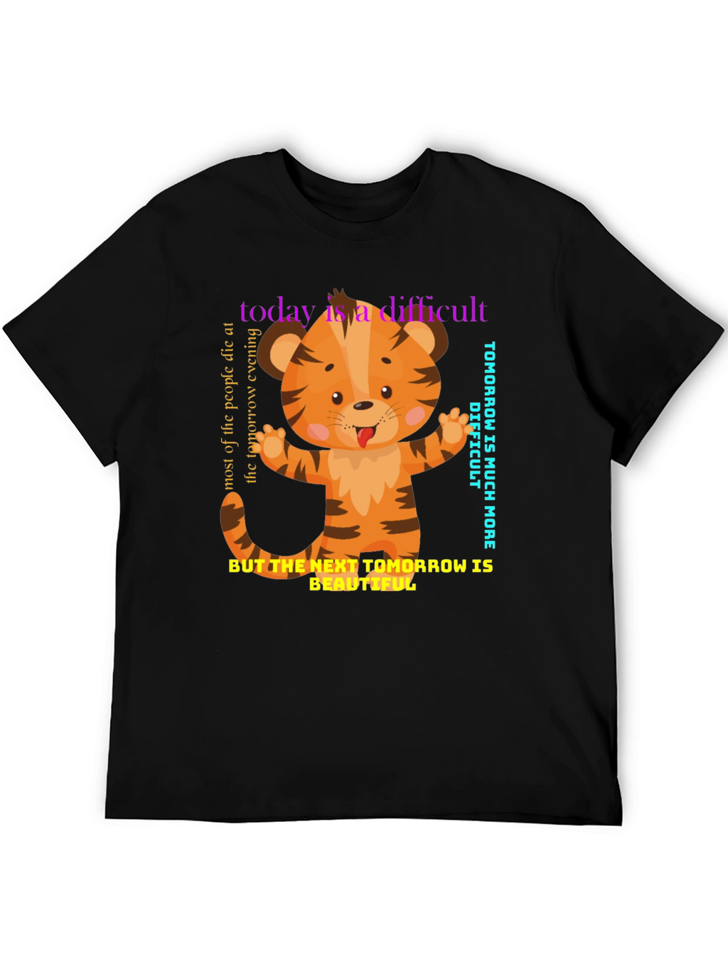 Cute Tiger Graphic Tee - Motivational Design