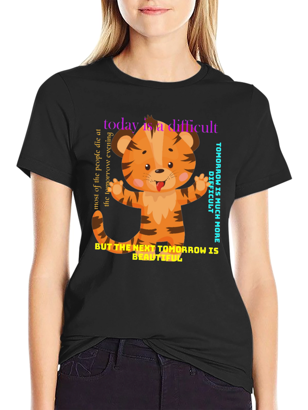 Cute Tiger Graphic Tee - Motivational Design