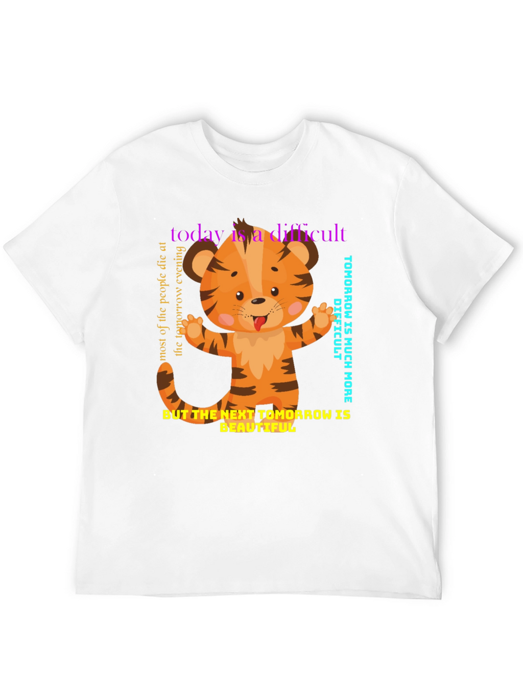 Cute Tiger Graphic Tee - Motivational Design