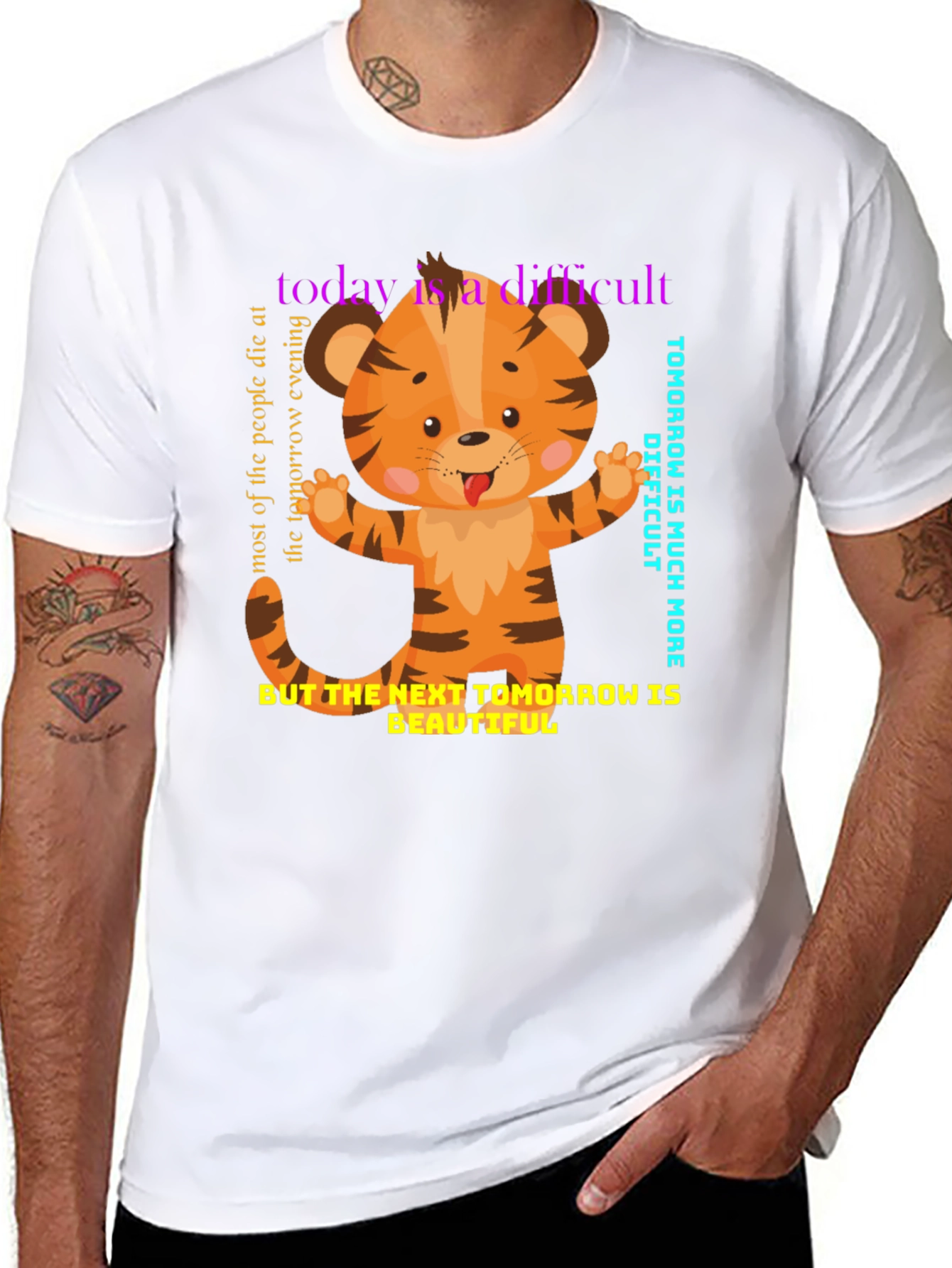 Cute Tiger Graphic Tee - Motivational Design