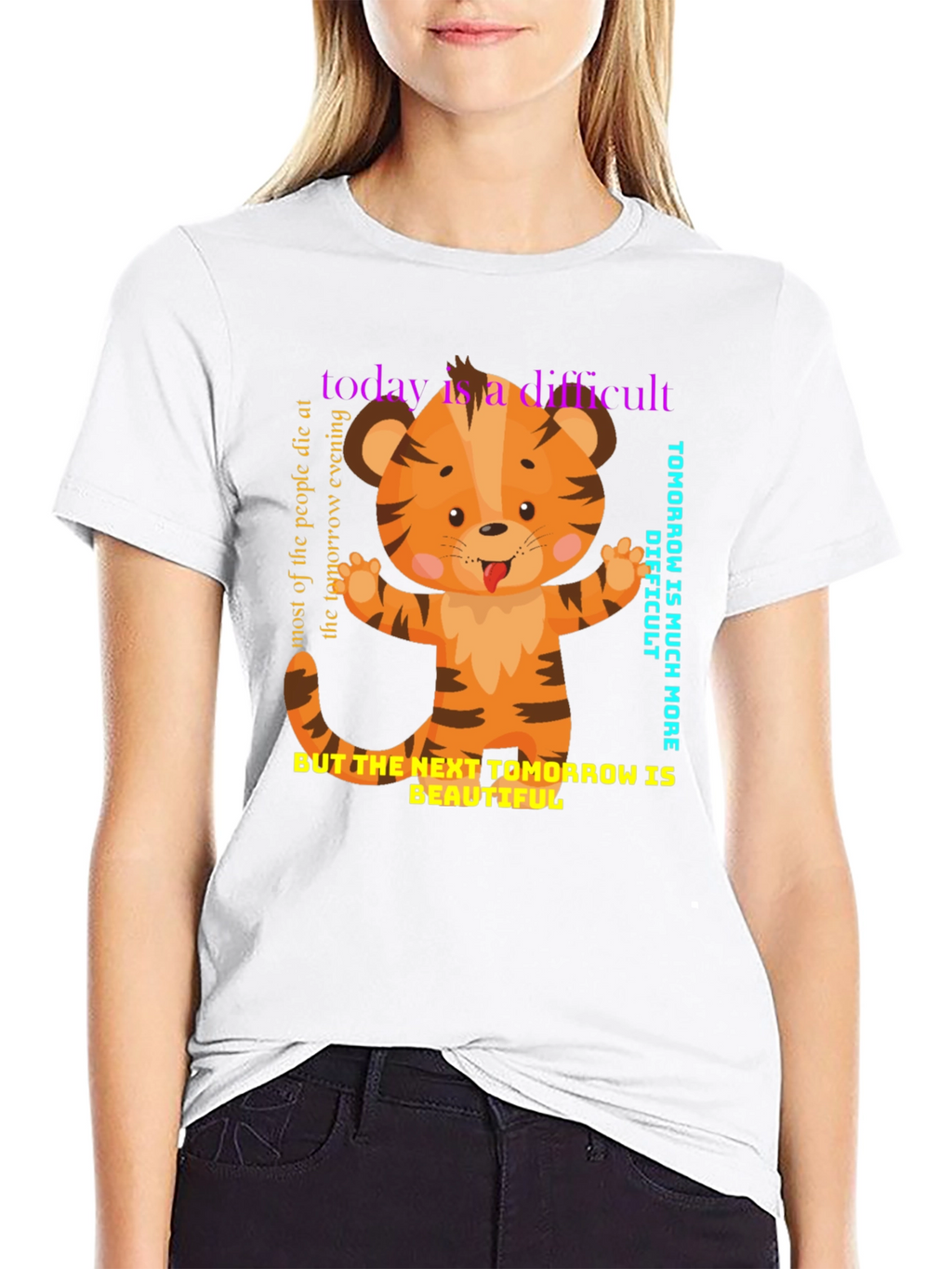 Cute Tiger Graphic Tee - Motivational Design