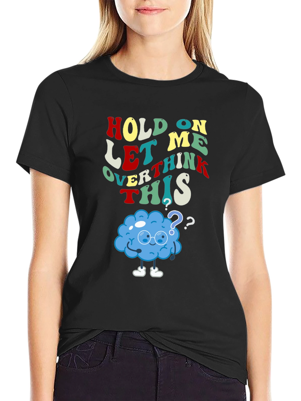 Overthinking T-Shirt - Black Cotton Short Sleeve Tee